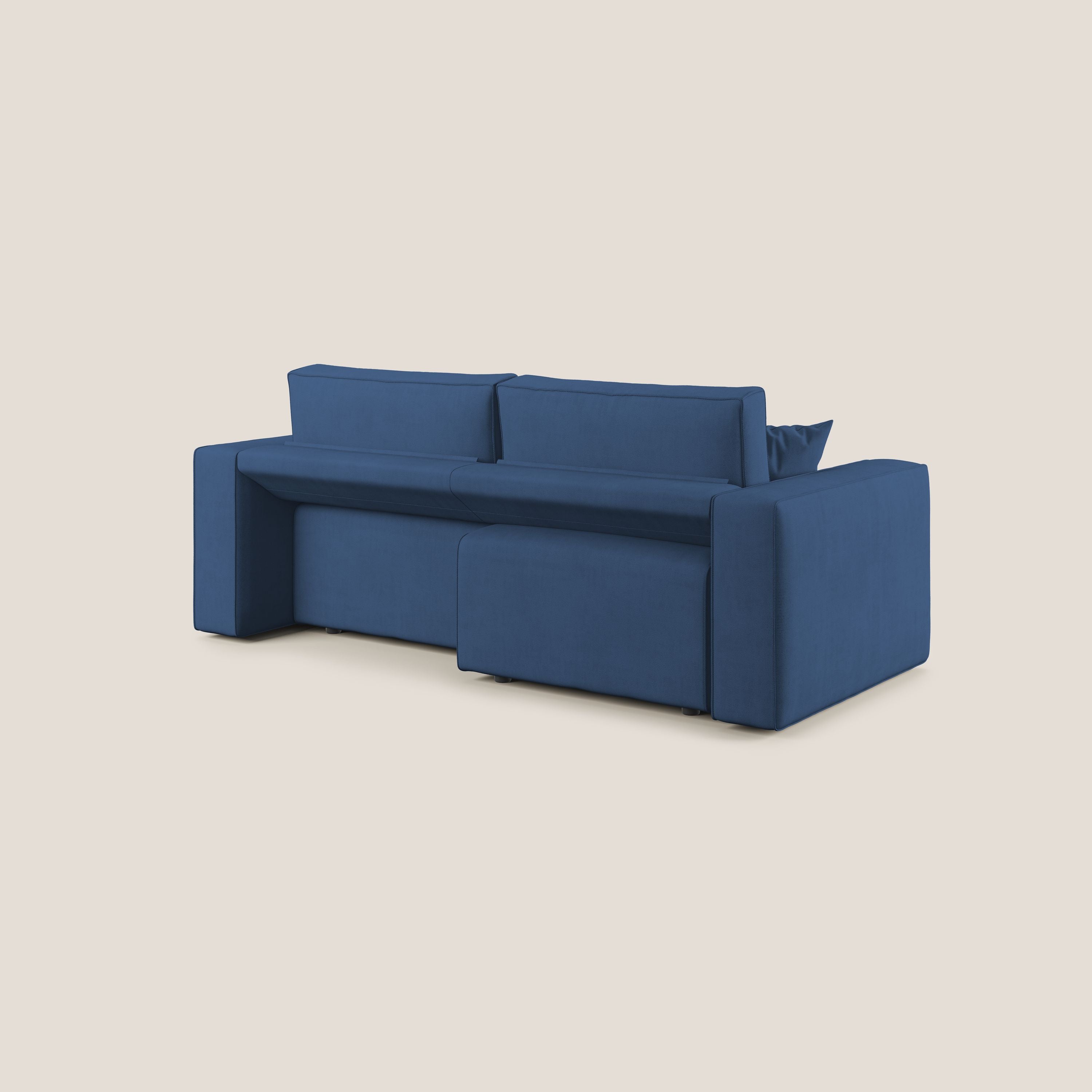 Morfeo divano con sedute estraibili in morbido tessuto impermeabile T02 blu - divani.store