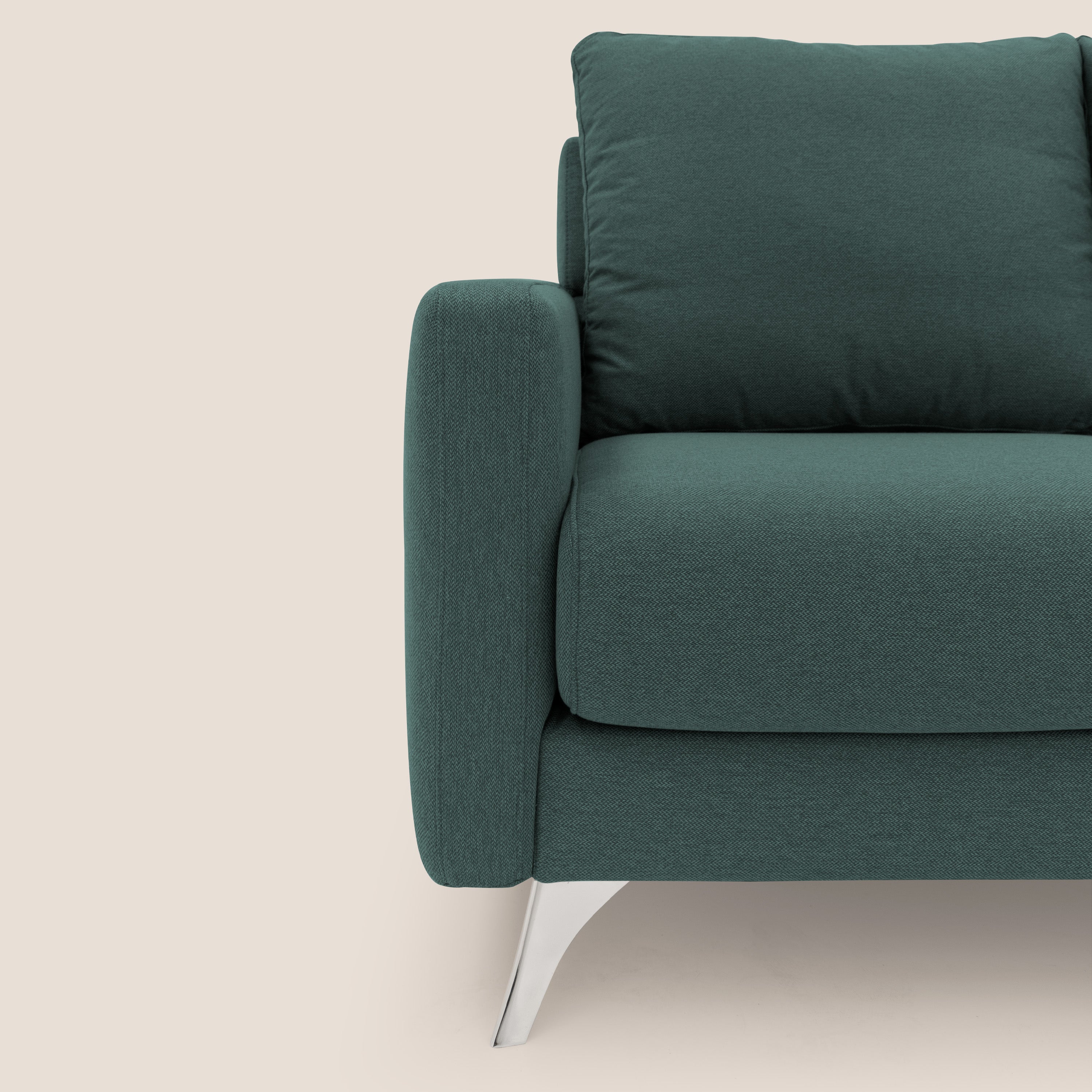 Klimt divano con sedute allungabili e schienali in piuma d'oca in tessuto smacchiabile T05 verde - divani.store