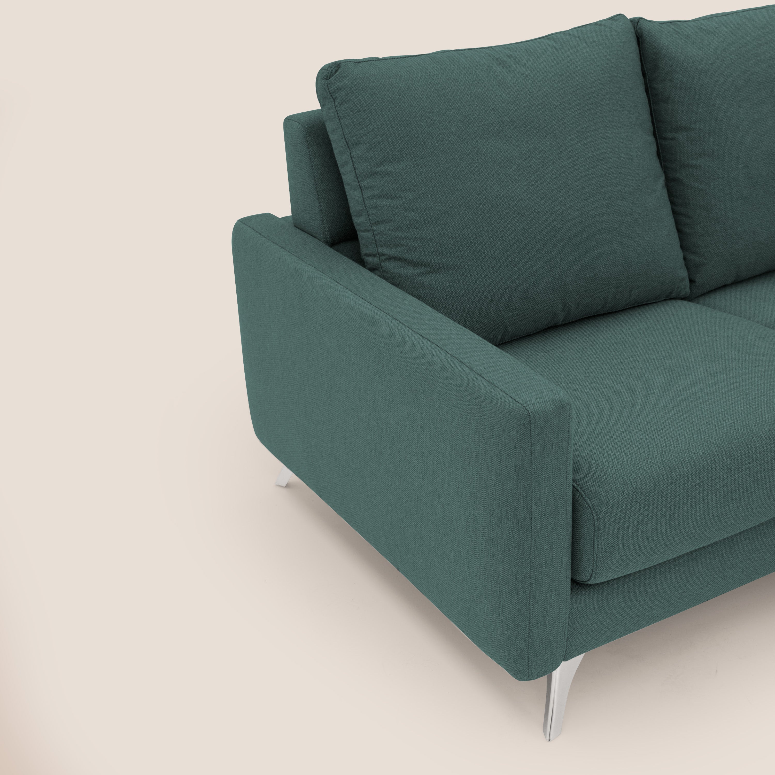 Klimt Divano angolare con sedute scorrevoli in tessuto morbido smacchiabile T05 verde - divani.store