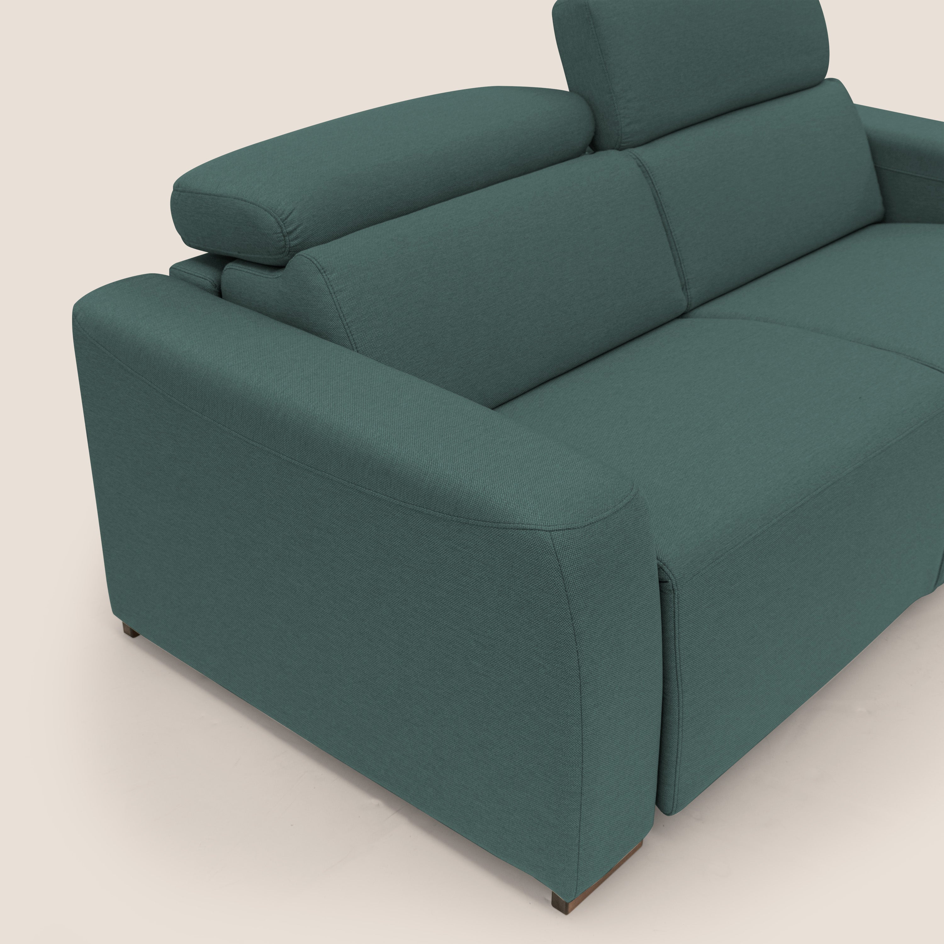 Poseidon divano letto + relax elettrico in tessuto smacchiabile impermeabile T05 verde - divani.store