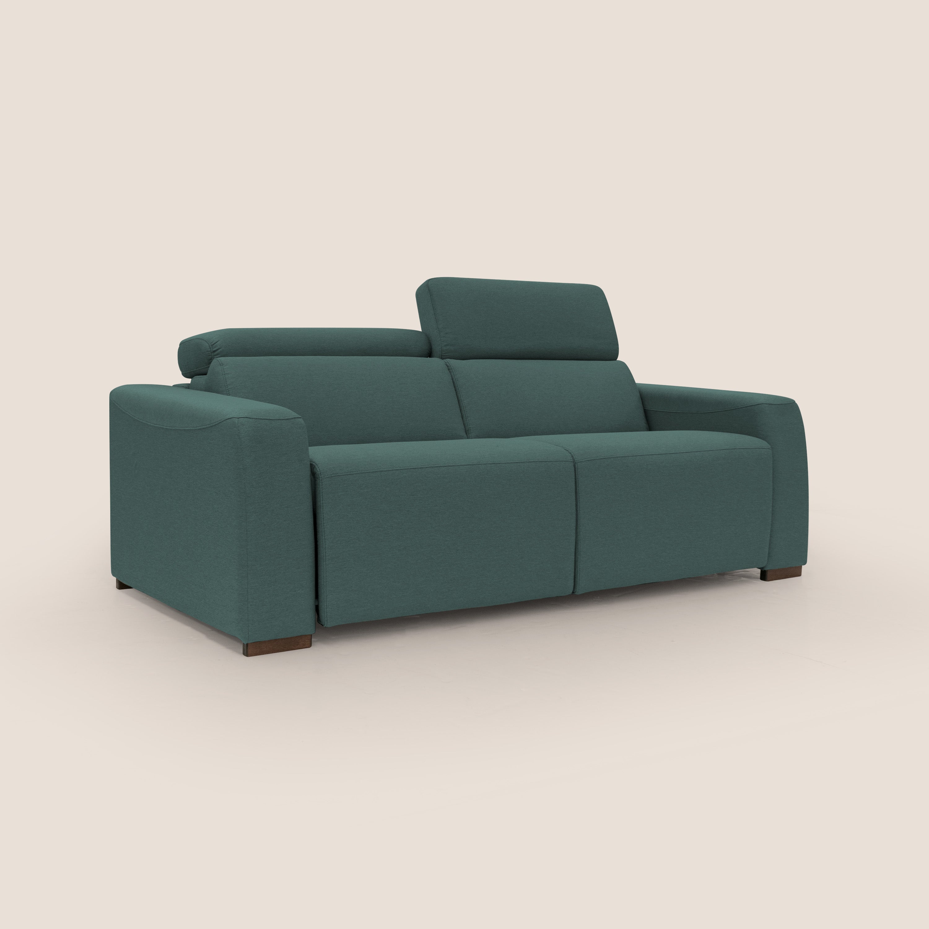 Poseidon divano letto + relax elettrico in tessuto smacchiabile impermeabile T05 verde - divani.store