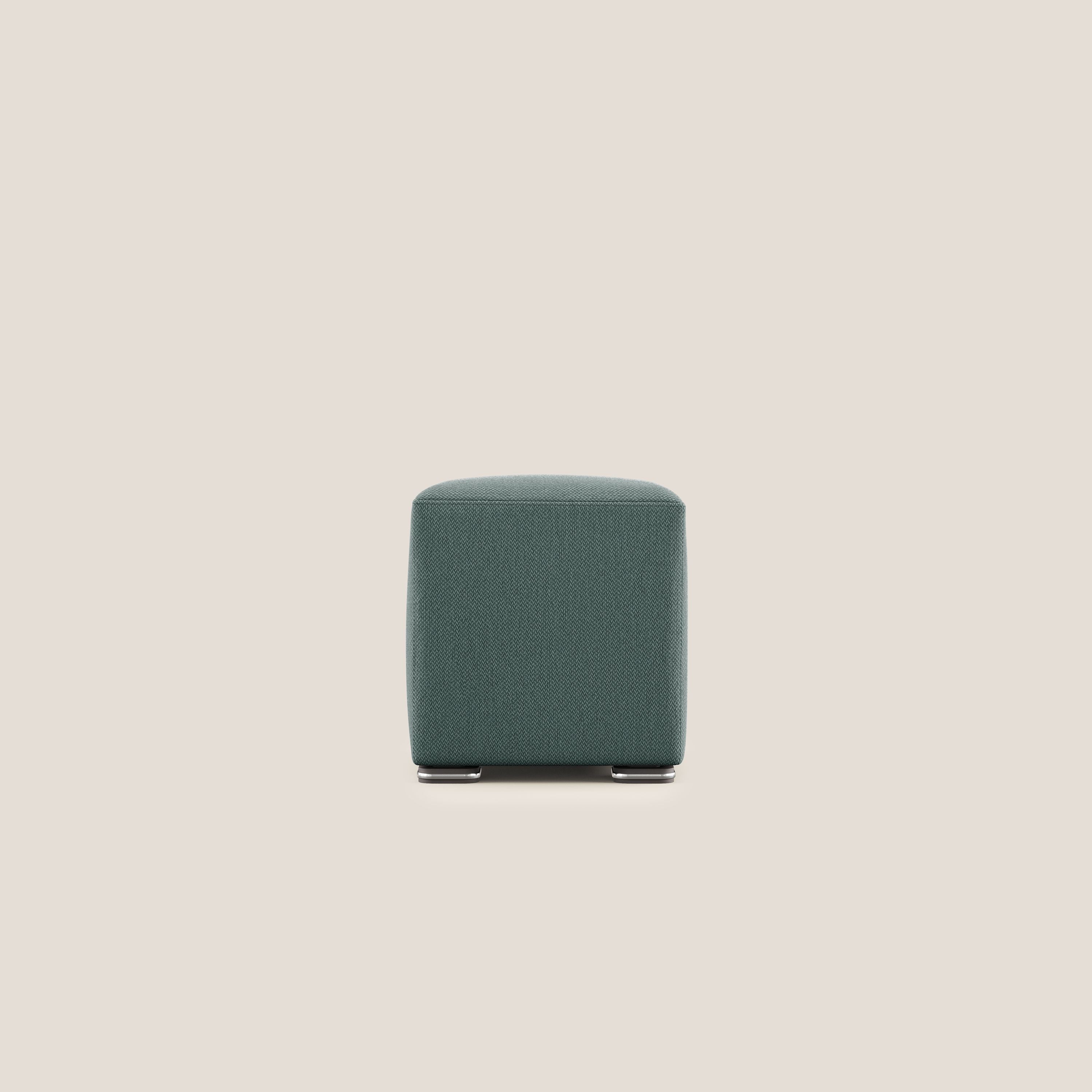 Cube pouf in tessuto morbido smacchiabile T05 verde - divani.store