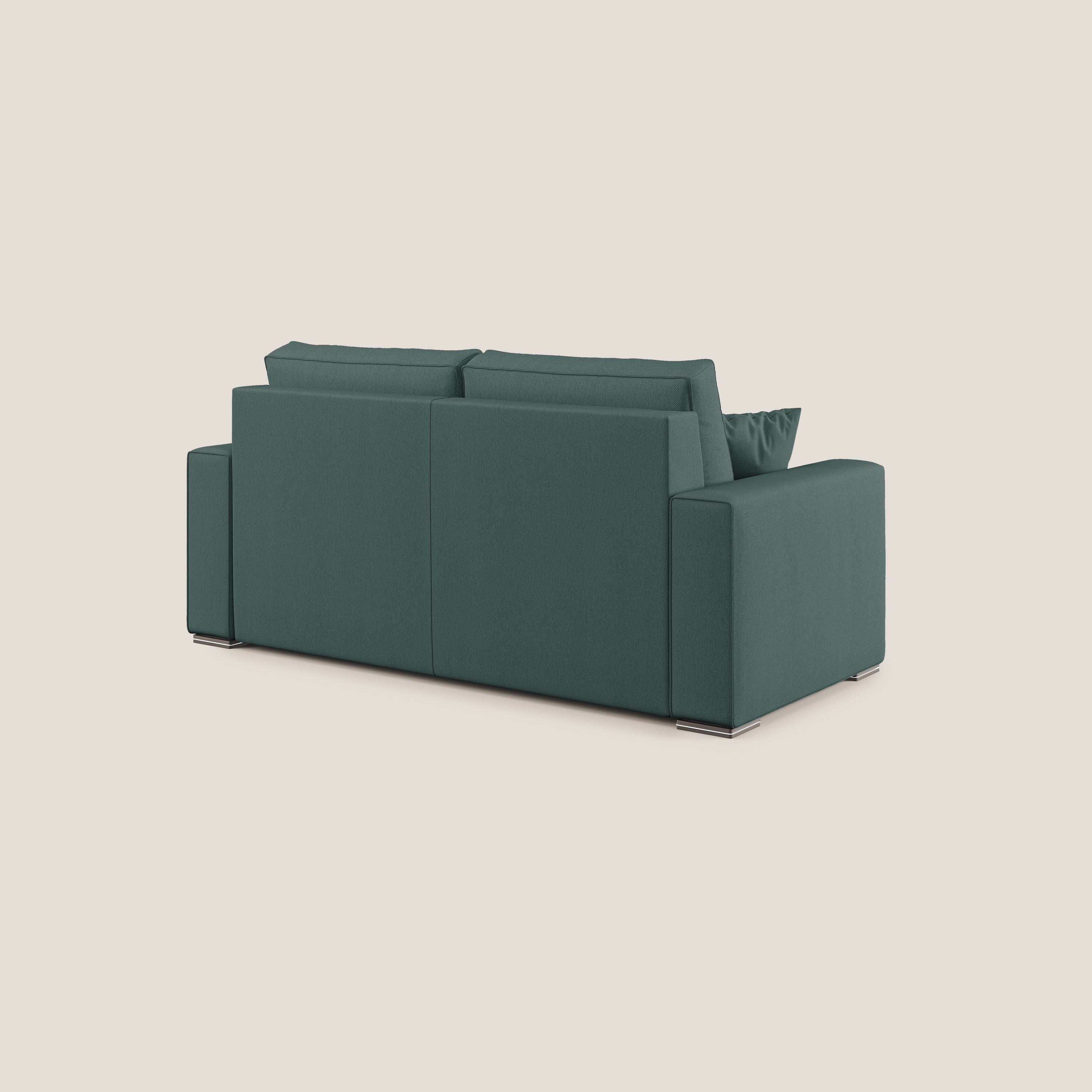 Dream Divano letto moderno dai morbidi cuscini in tessuto smacchiabile T05 verde - divani.store