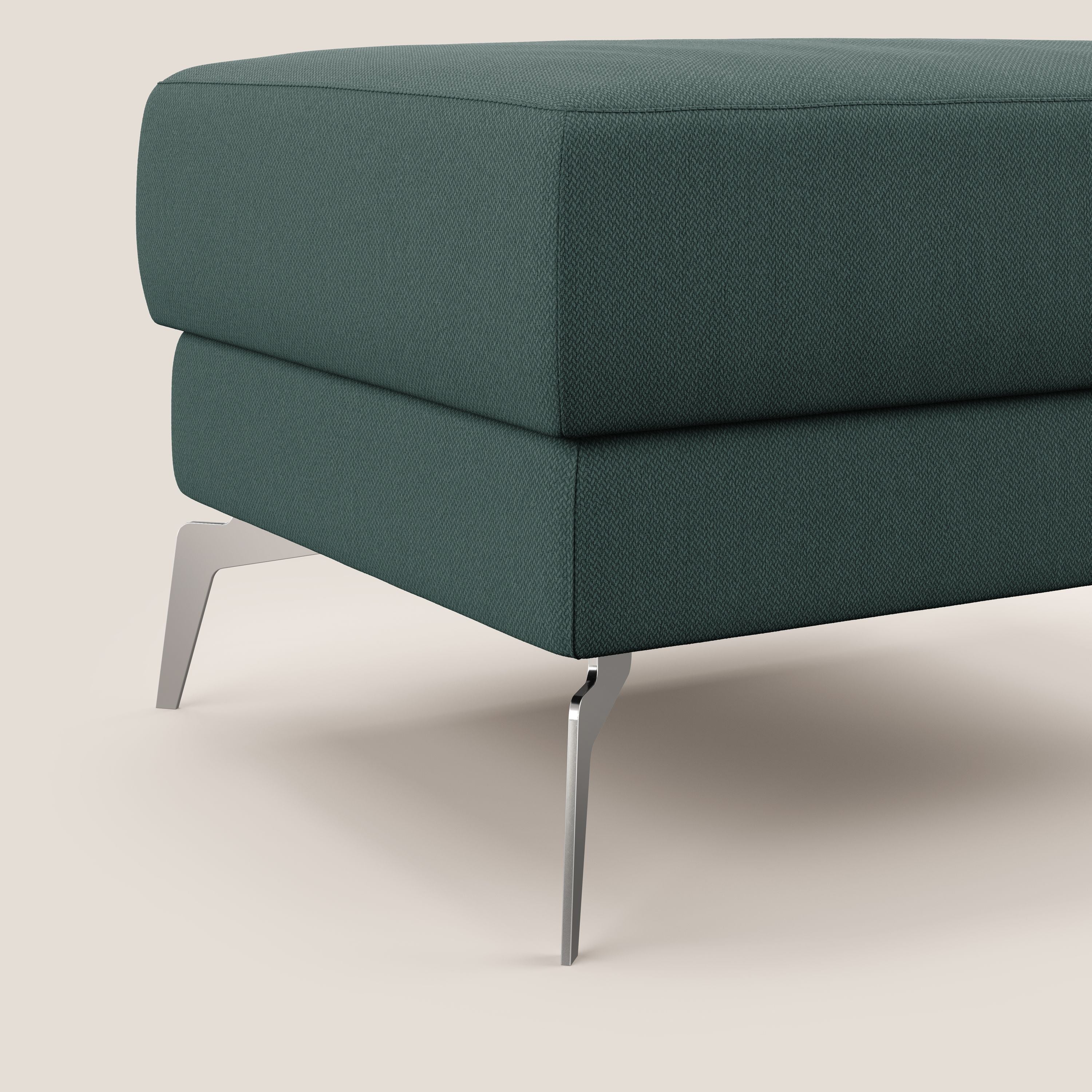 Star Pouf con piedini alti in tessuto smacchiabile T05 verde - divani.store