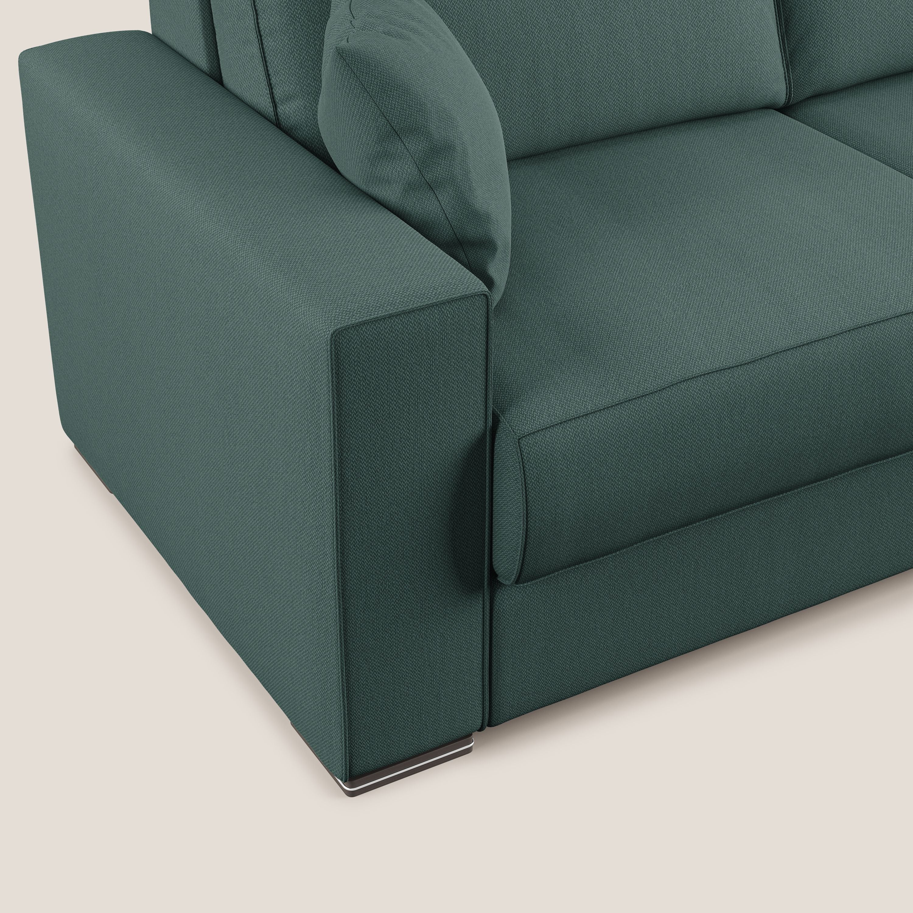 Dream Divano letto moderno dai morbidi cuscini in tessuto smacchiabile T05 verde - divani.store