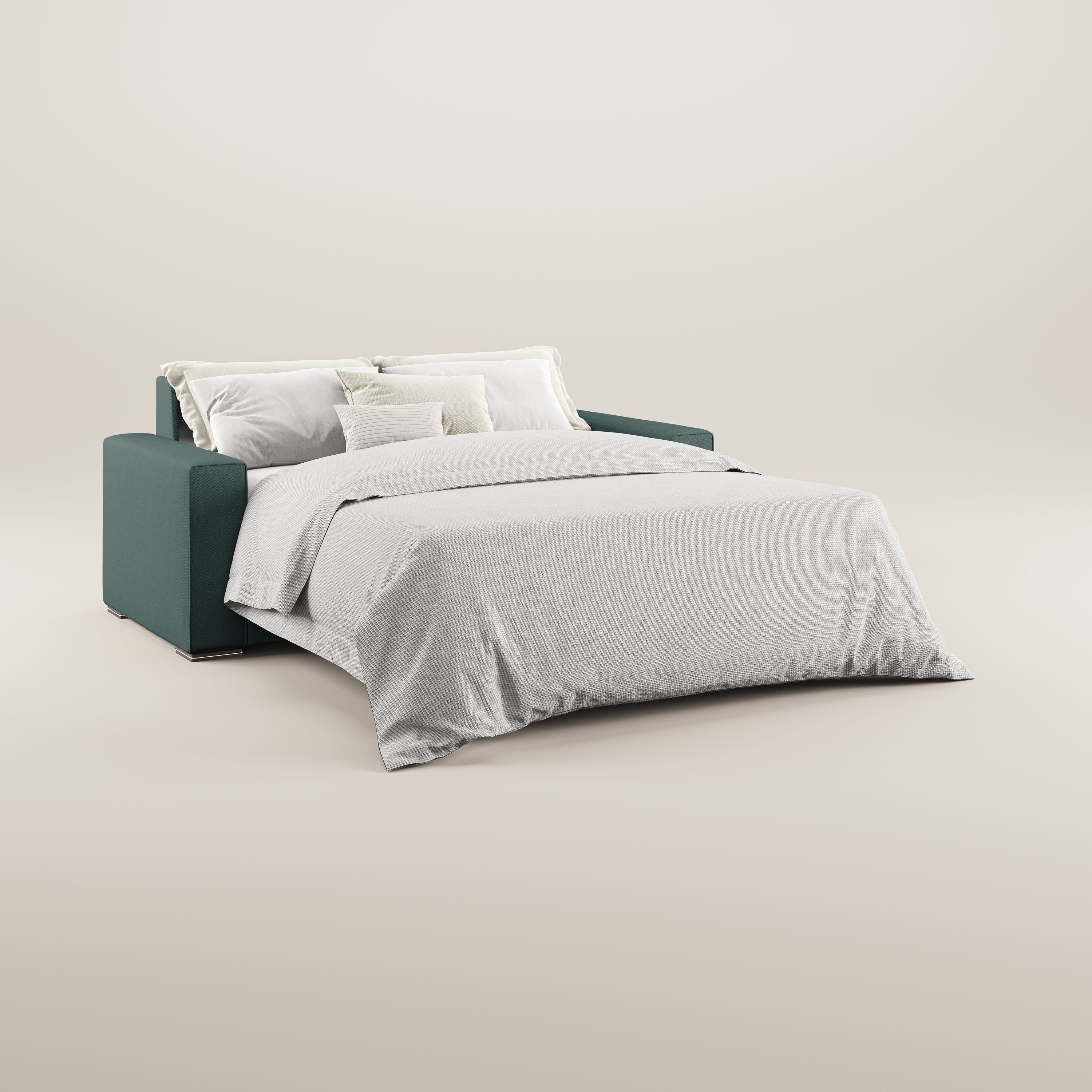 Dream Divano letto moderno dai morbidi cuscini in tessuto smacchiabile T05 verde - divani.store