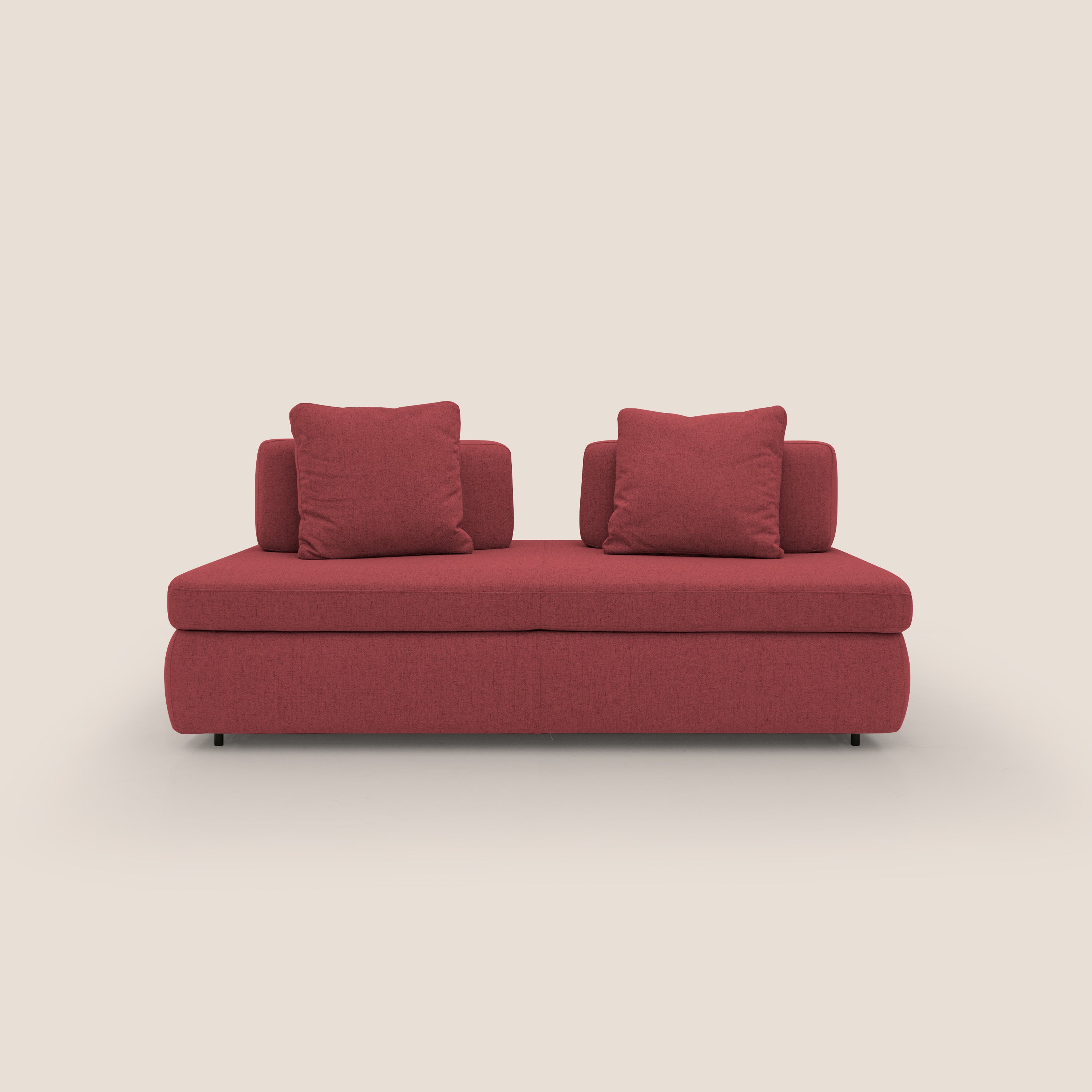 Gransasso Divano letto matrimoniale dal DESIGN innovativo in tessuto impermeabile T03 rosso - divani.store