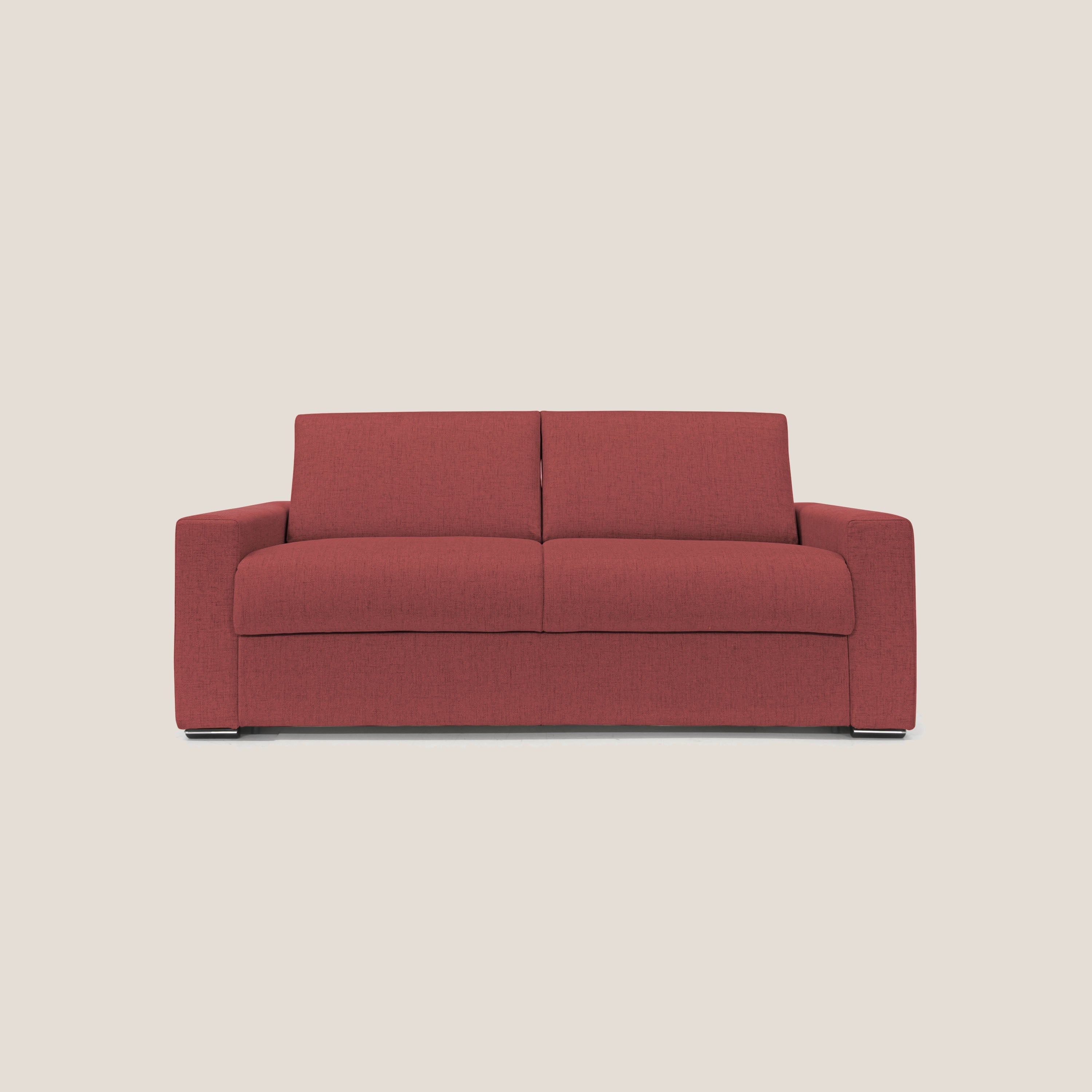 Nixon Divano letto matrimoniale con materasso 20 cm in tessuto impermeabile T03 rosso - divani.store