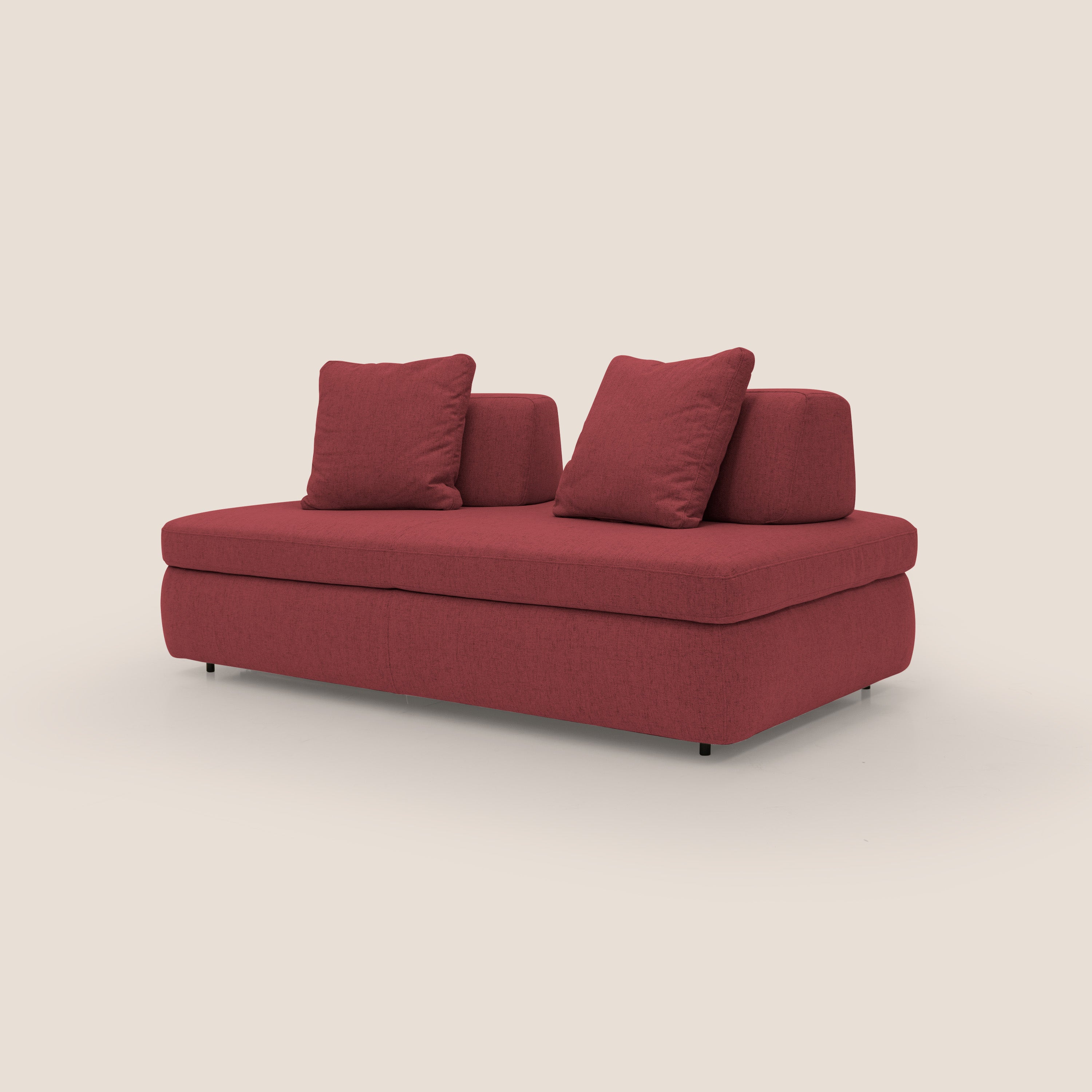 Gransasso Divano letto matrimoniale dal DESIGN innovativo in tessuto impermeabile T03 rosso - divani.store