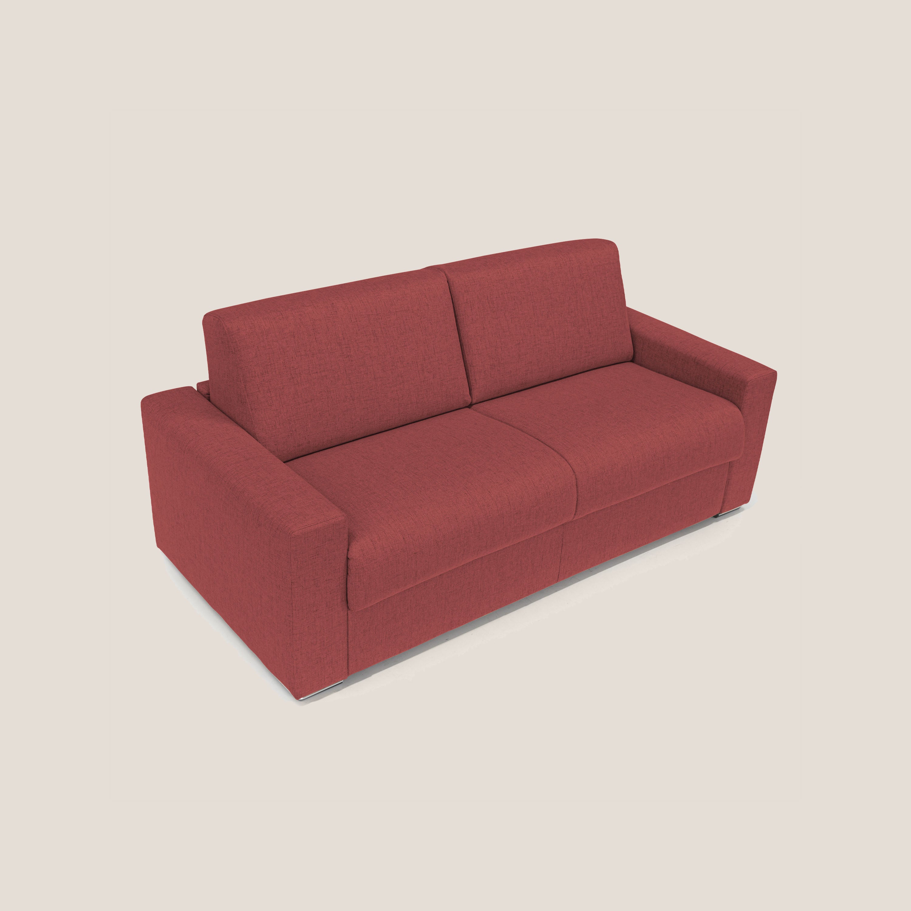 Nixon Divano letto matrimoniale con materasso 20 cm in tessuto impermeabile T03 rosso - divani.store