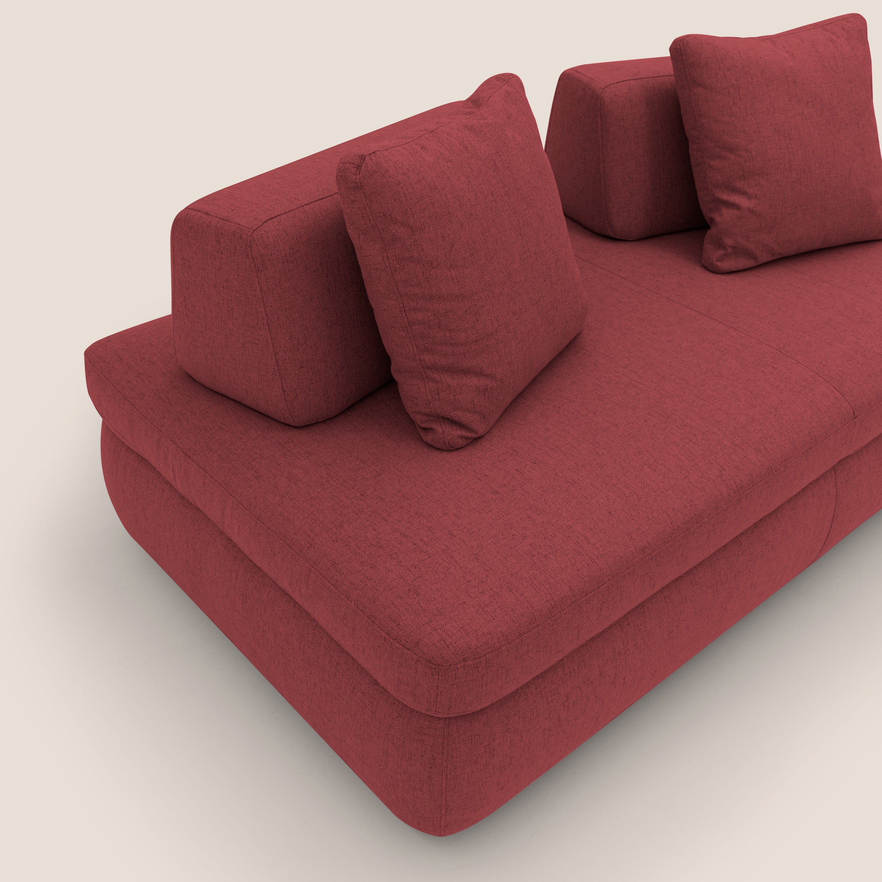 Gransasso Divano letto matrimoniale dal DESIGN innovativo in tessuto impermeabile T03 rosso - divani.store