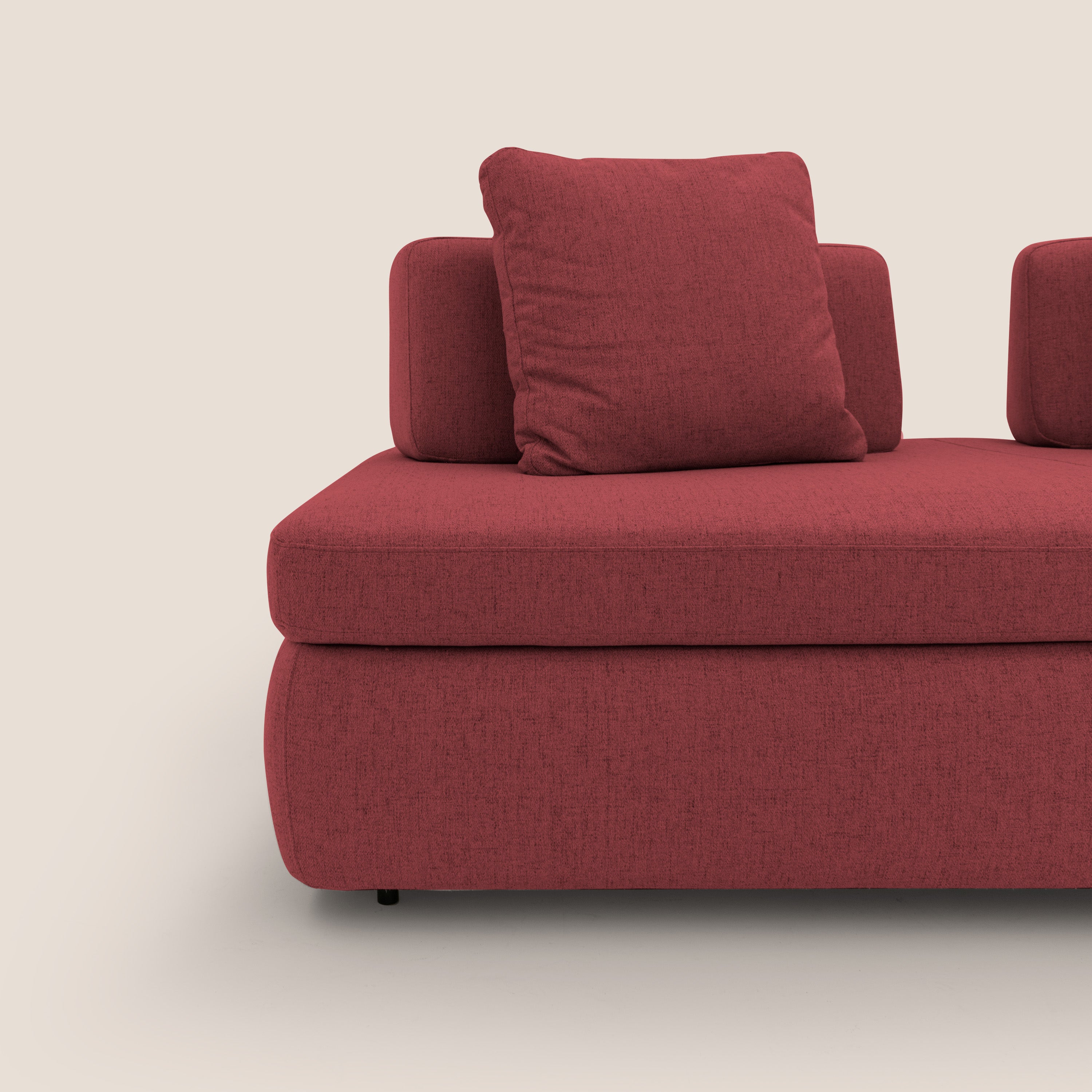 Gransasso Divano letto matrimoniale dal DESIGN innovativo in tessuto impermeabile T03 rosso - divani.store