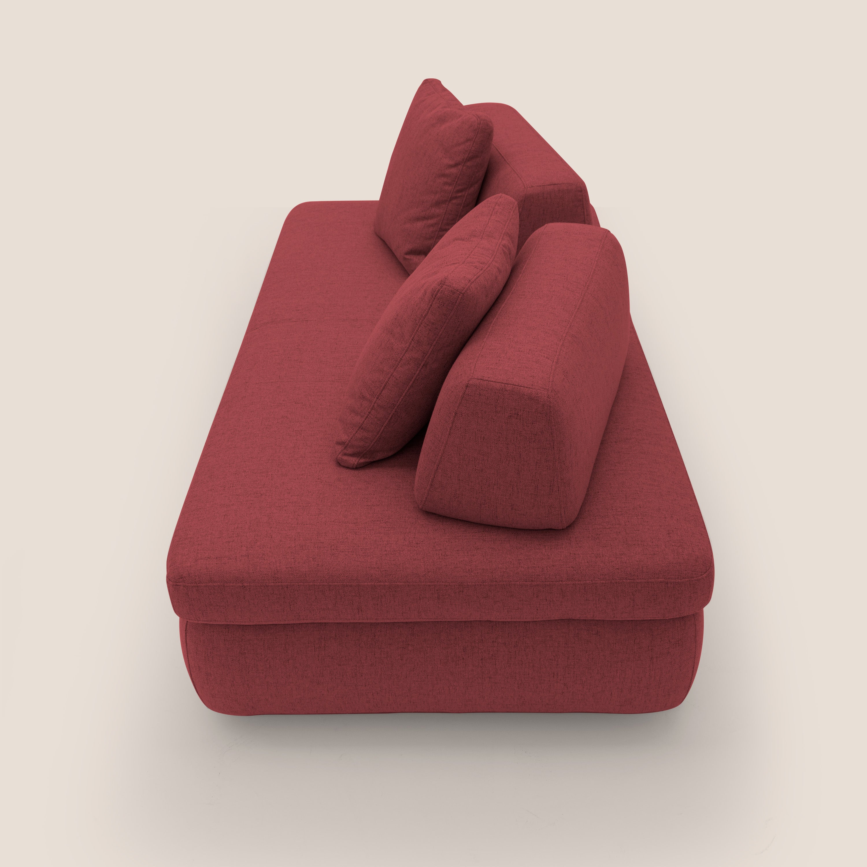 Gransasso Divano letto matrimoniale dal DESIGN innovativo in tessuto impermeabile T03 rosso - divani.store