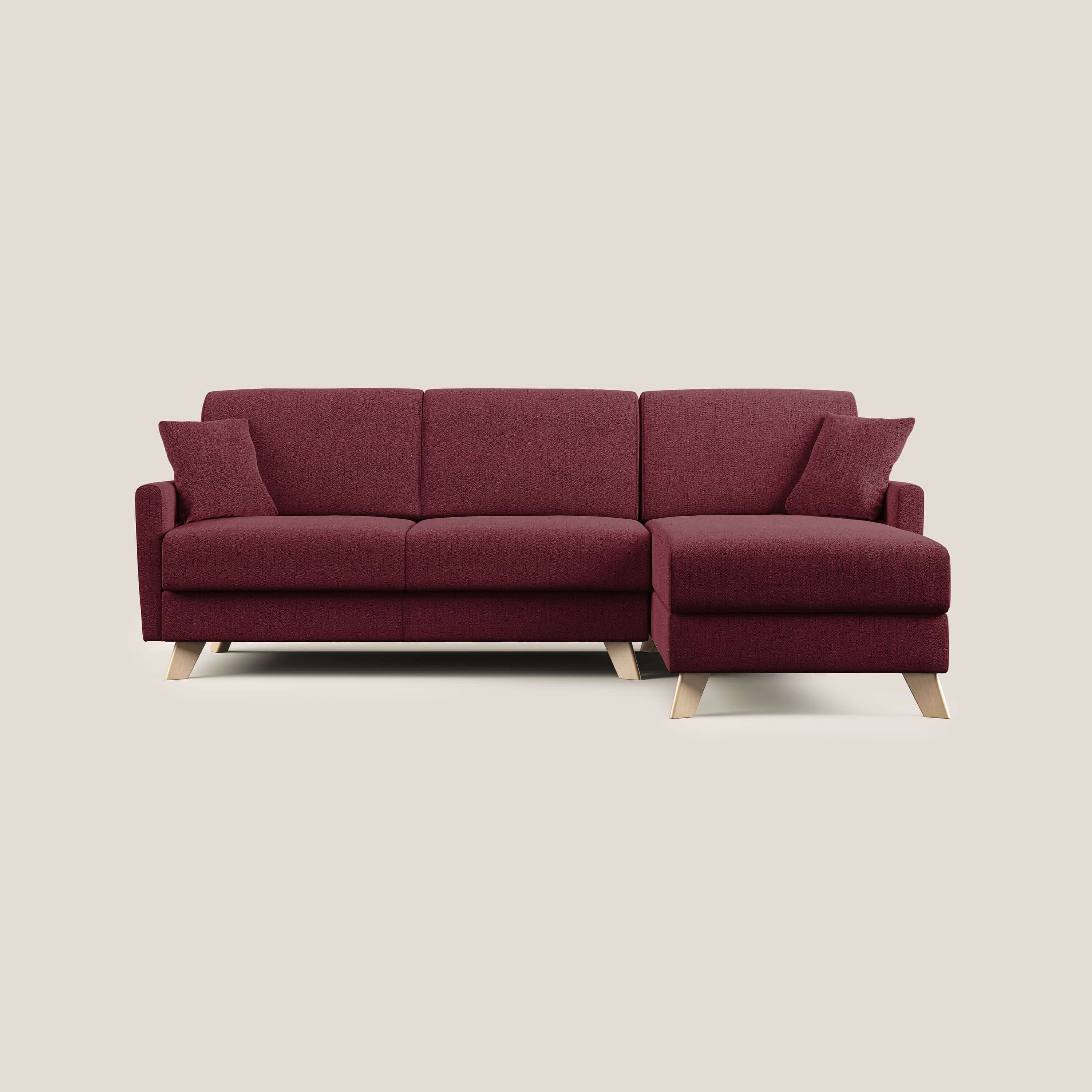 Edgar divano letto angolare in tessuto felis impermeabile T03 rosso - divani.store