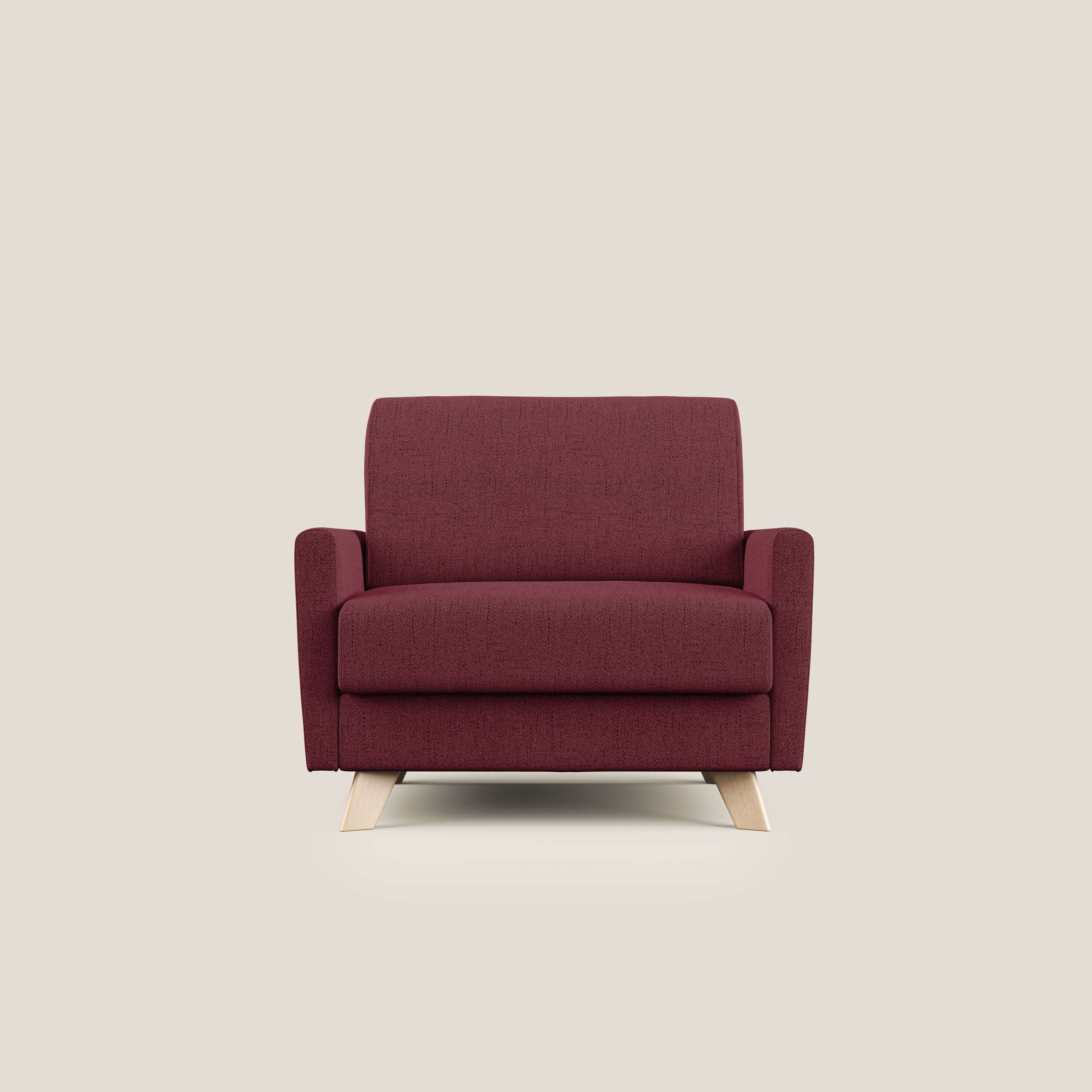 Edgar poltrona letto in tessuto felis impermeabile T03 rosso - divani.store