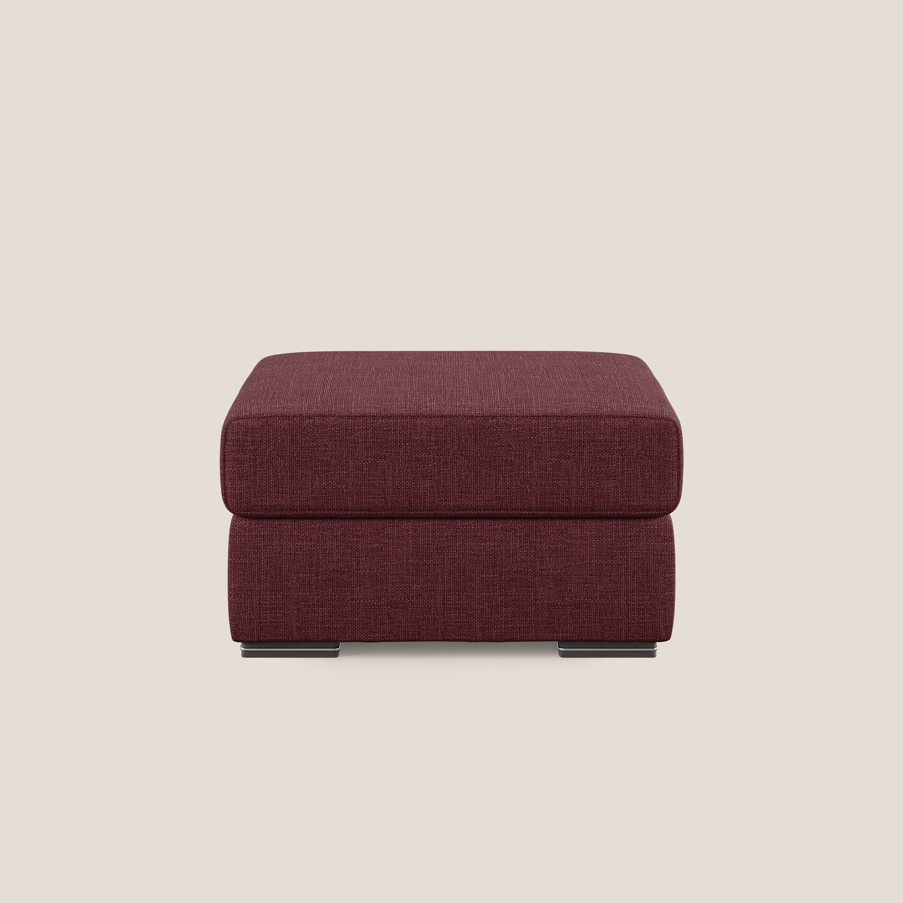 Sun pouf apribile contenitore in tessuto impermeabile morbido intreccio T06 rosso - divani.store