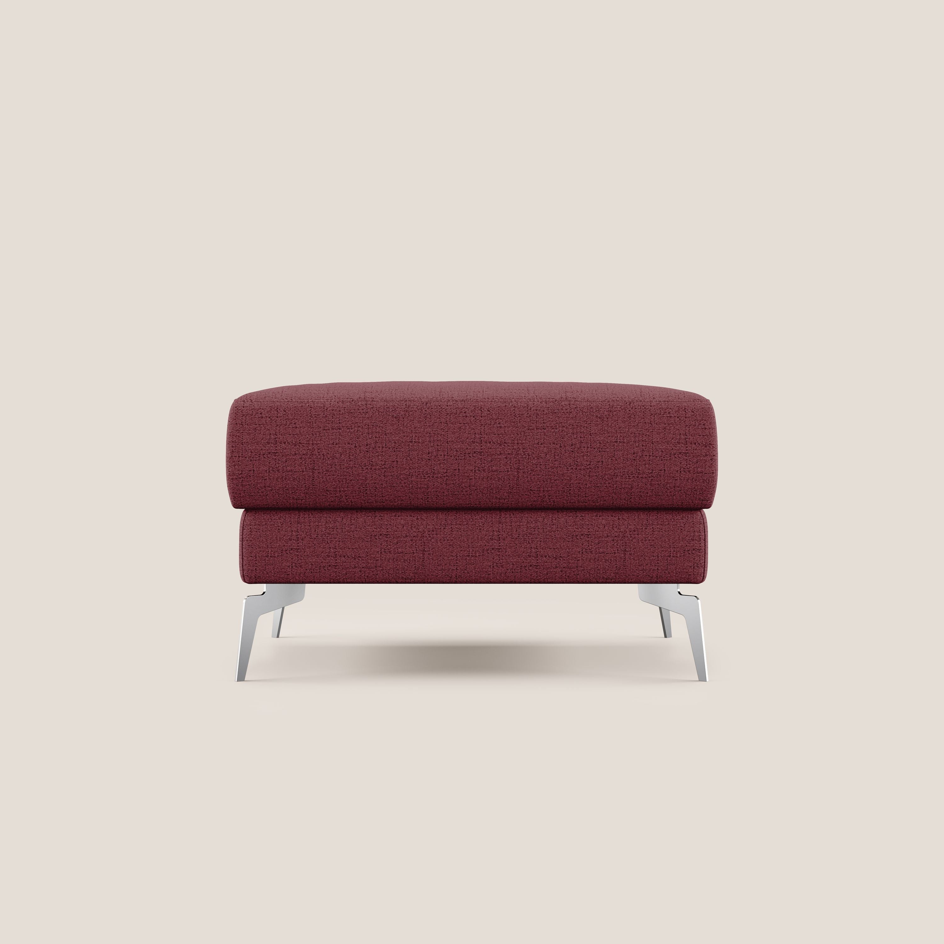 Star Pouf con piedini alti in tessuto impermeabile fiammato T03 rosso - divani.store