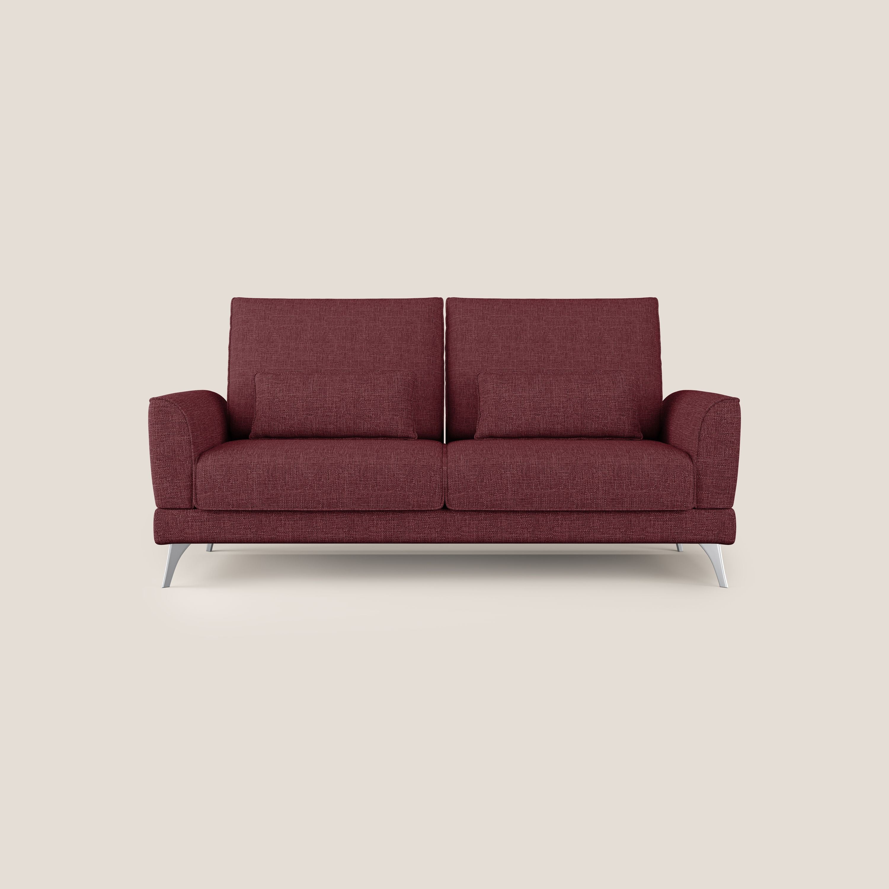 Tommy Divano relax con schienali traslanti in morbido tessuto fiammato T06 rosso - divani.store