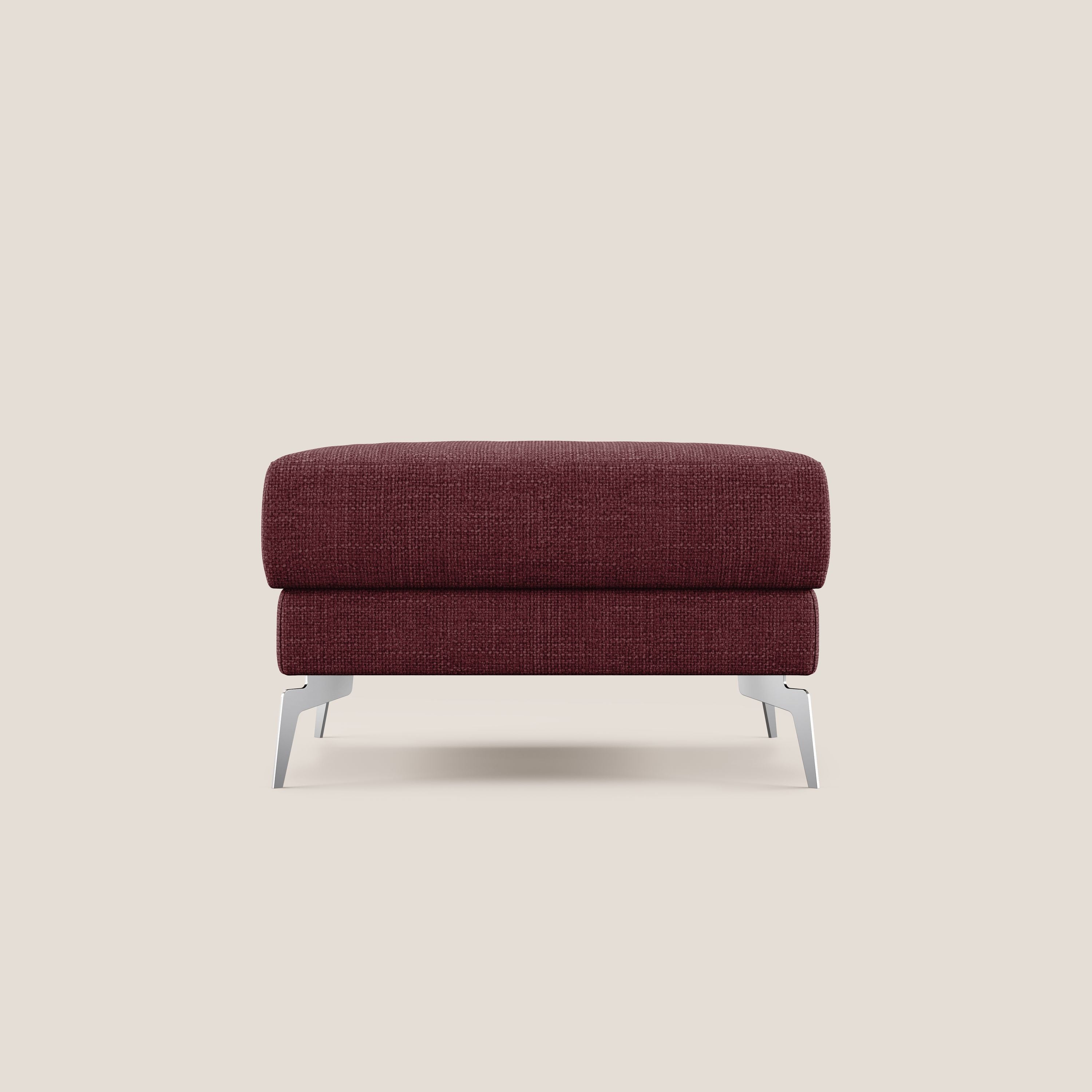 Star Pouf con piedini alti in tessuto impermeabile morbido intreccio T06 rosso - divani.store