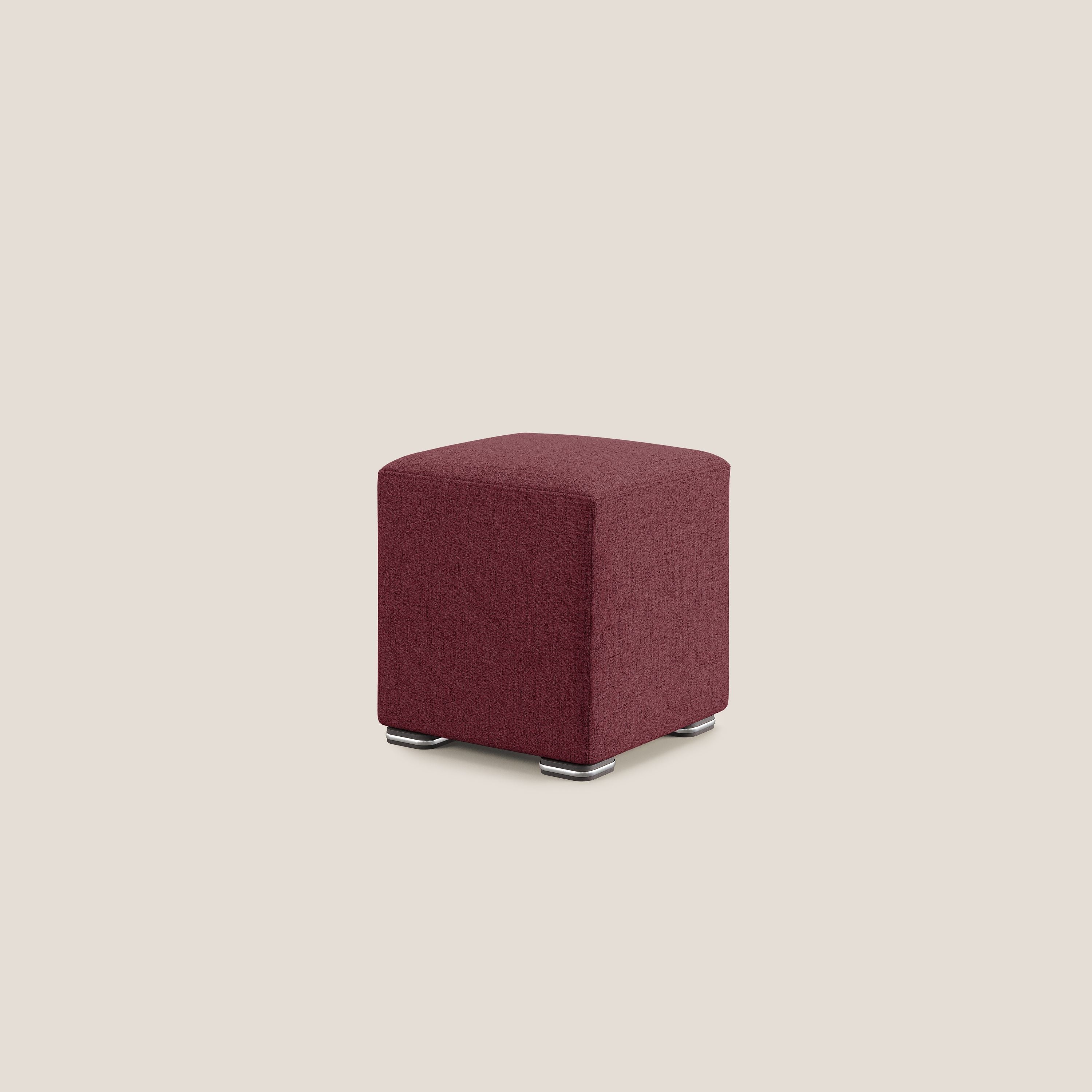 Cube pouf in tessuto morbido impermeabile T03 rosso - divani.store