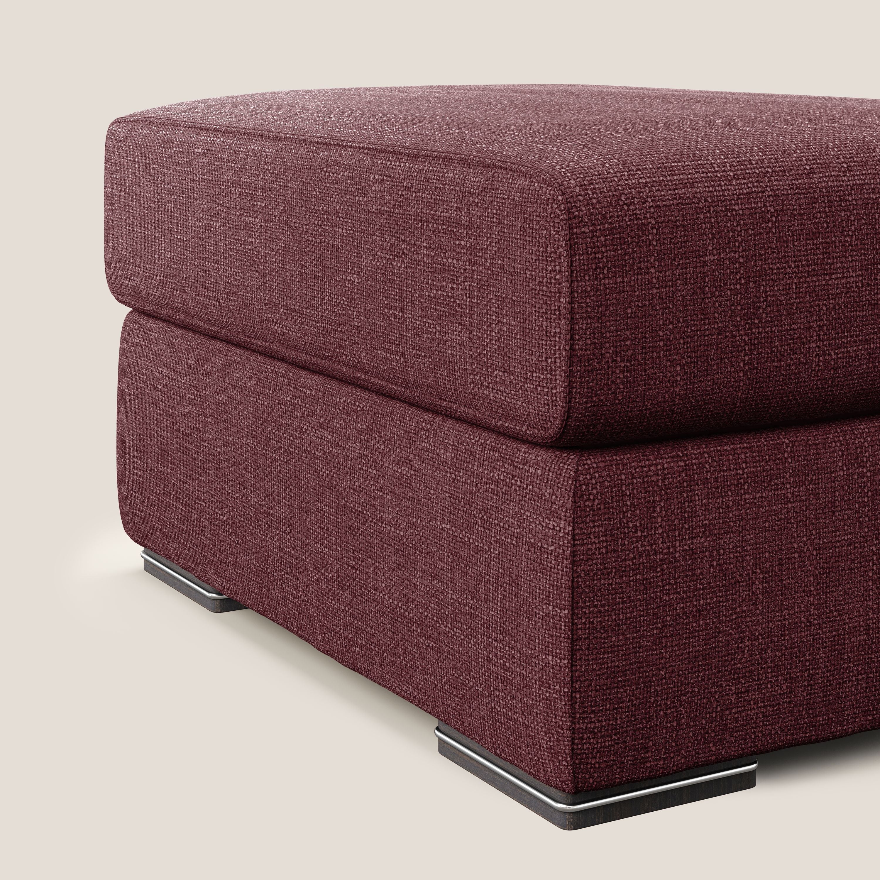 Sun pouf apribile contenitore in tessuto impermeabile morbido intreccio T06 rosso - divani.store