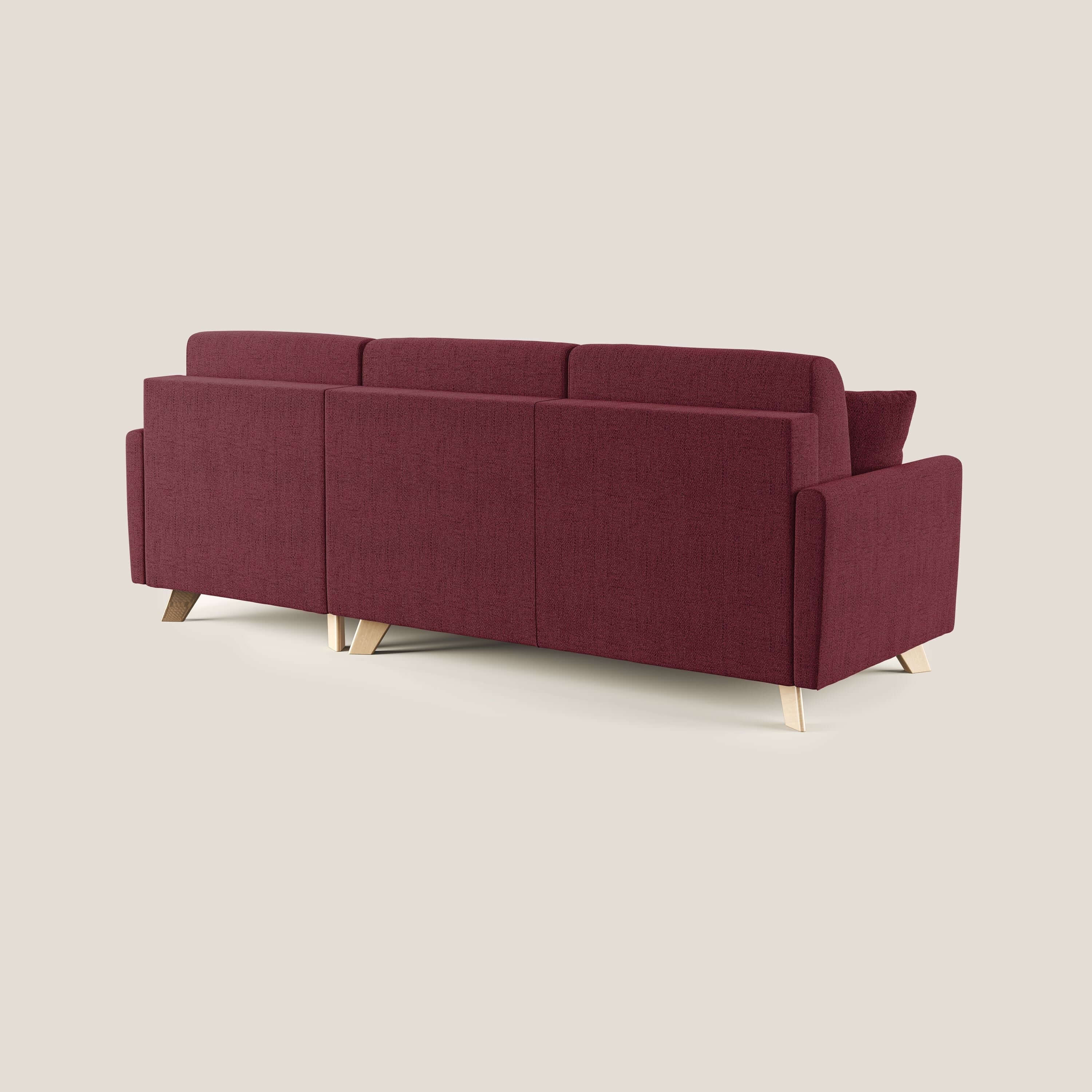 Edgar divano letto angolare in tessuto felis impermeabile T03 rosso - divani.store