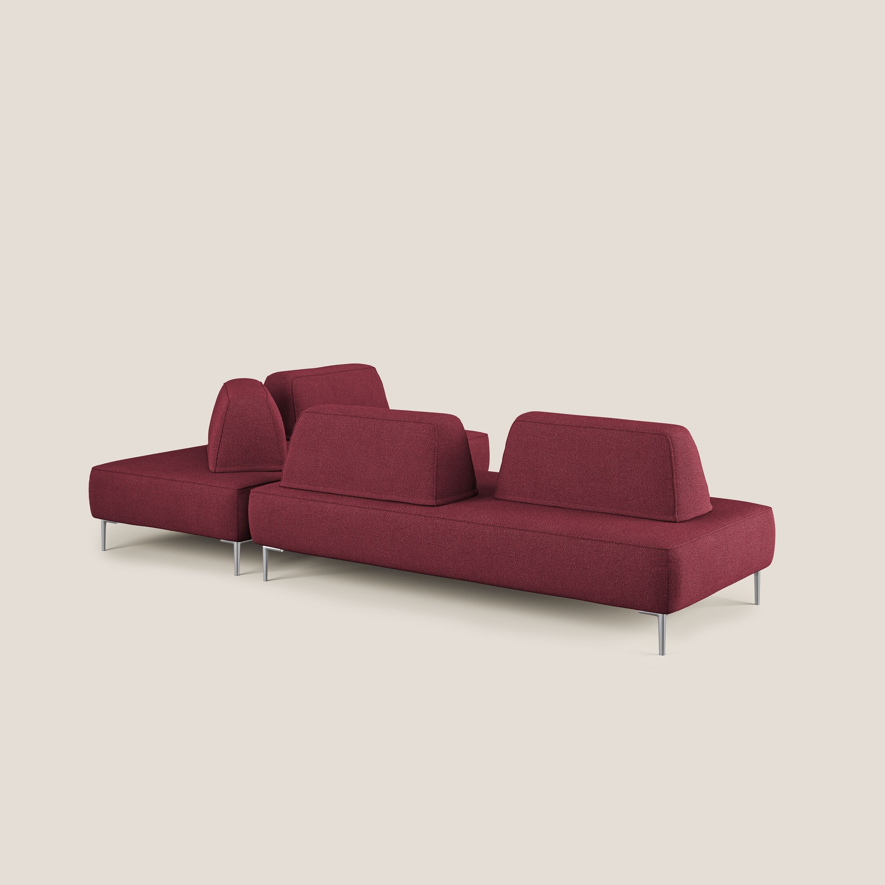 Newton divano angolare modulare con schienali movibili T07 rosso - divani.store