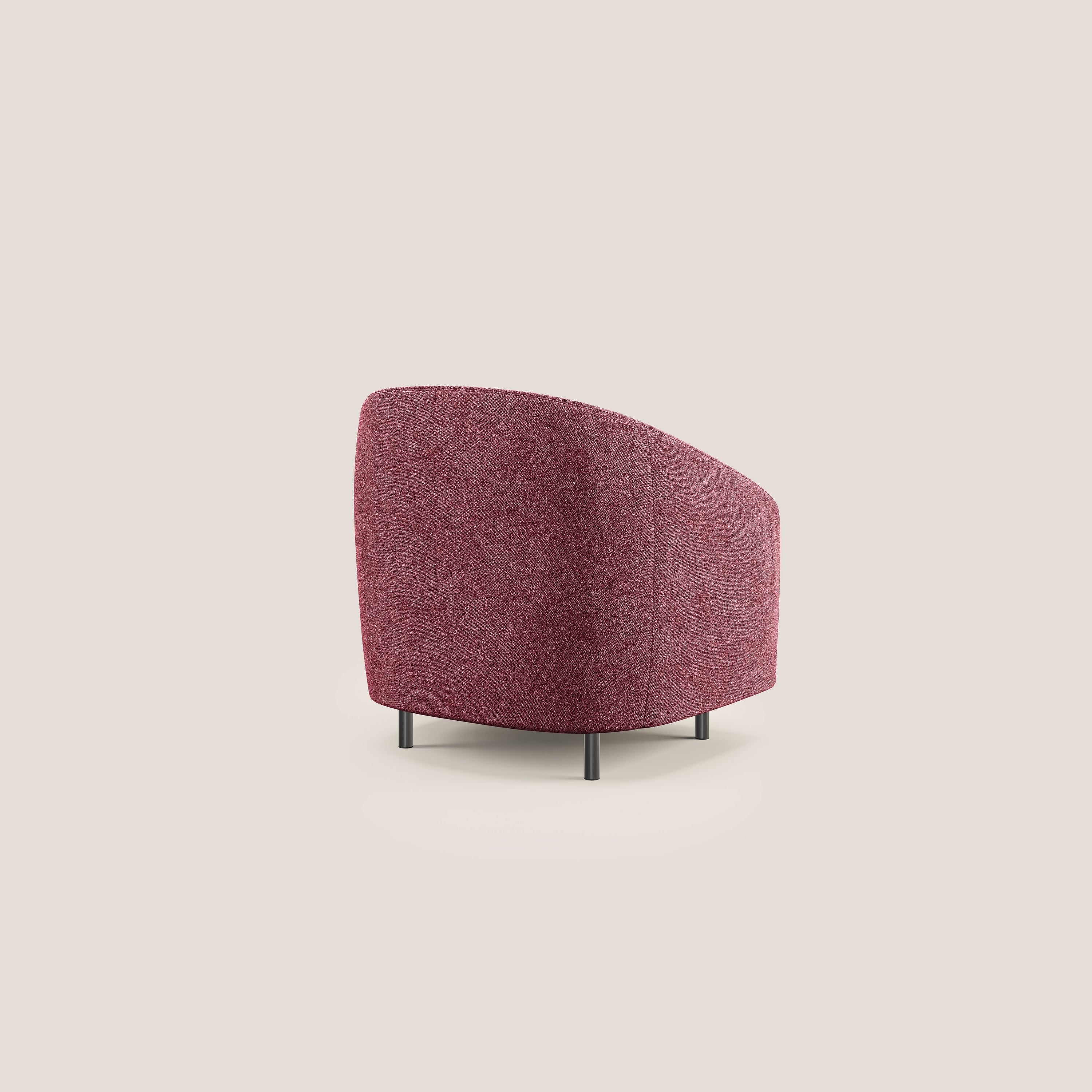 Pandora Poltroncina in morbido tessuto bouclé impermeabile T07 rosso - divani.store