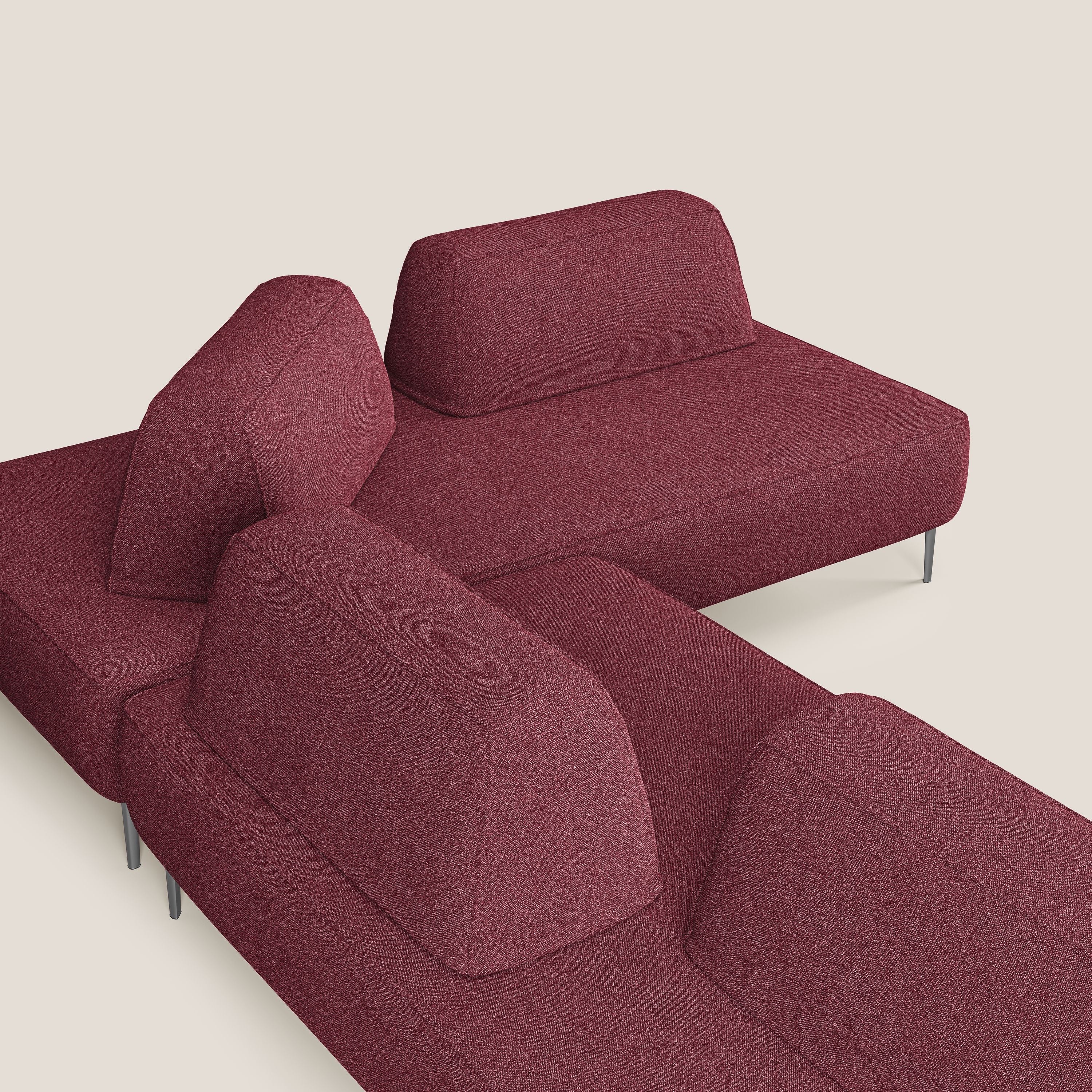 Newton divano angolare modulare con schienali movibili T07 rosso - divani.store