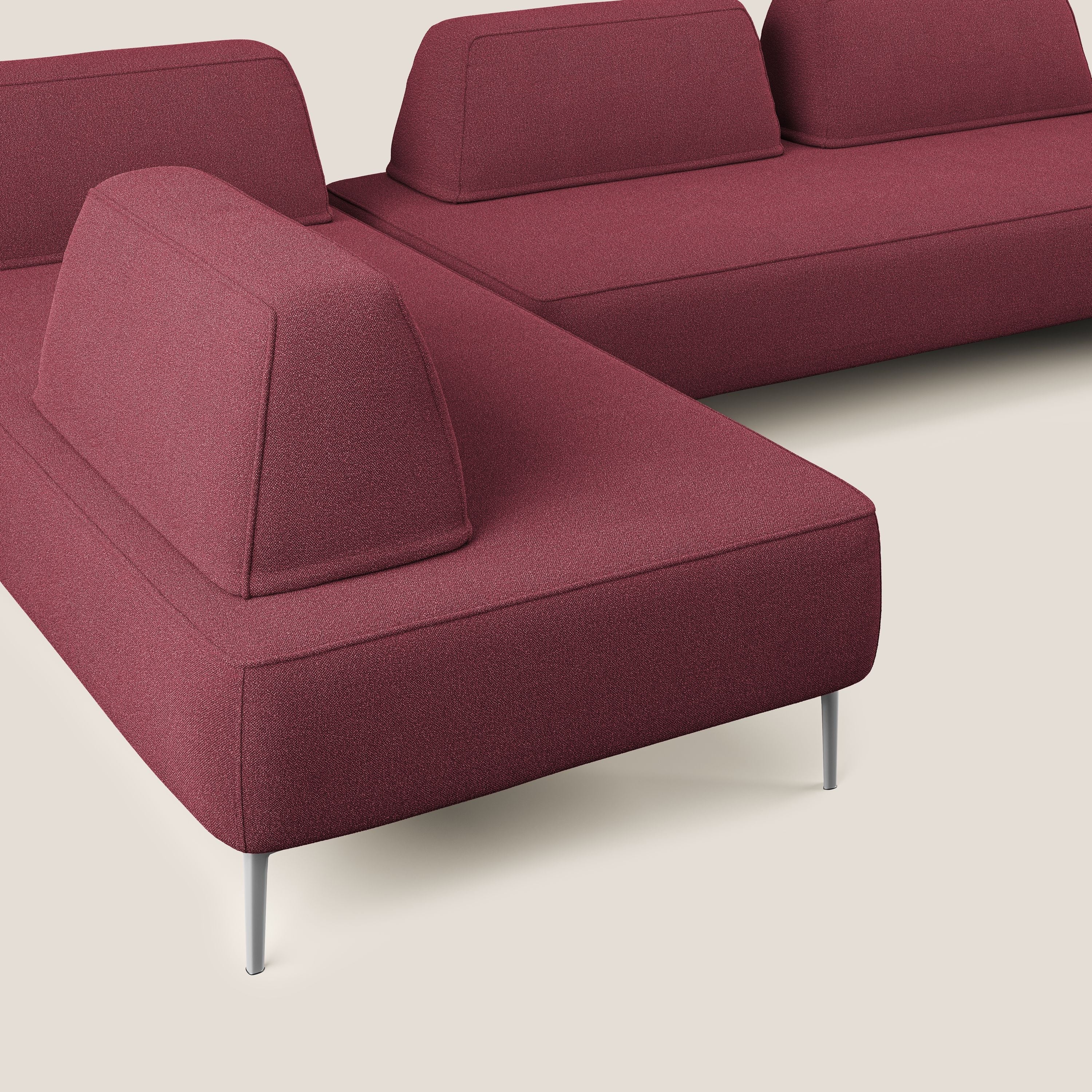 Newton divano panoramico modulare con schienali movibili T07 rosso - divani.store