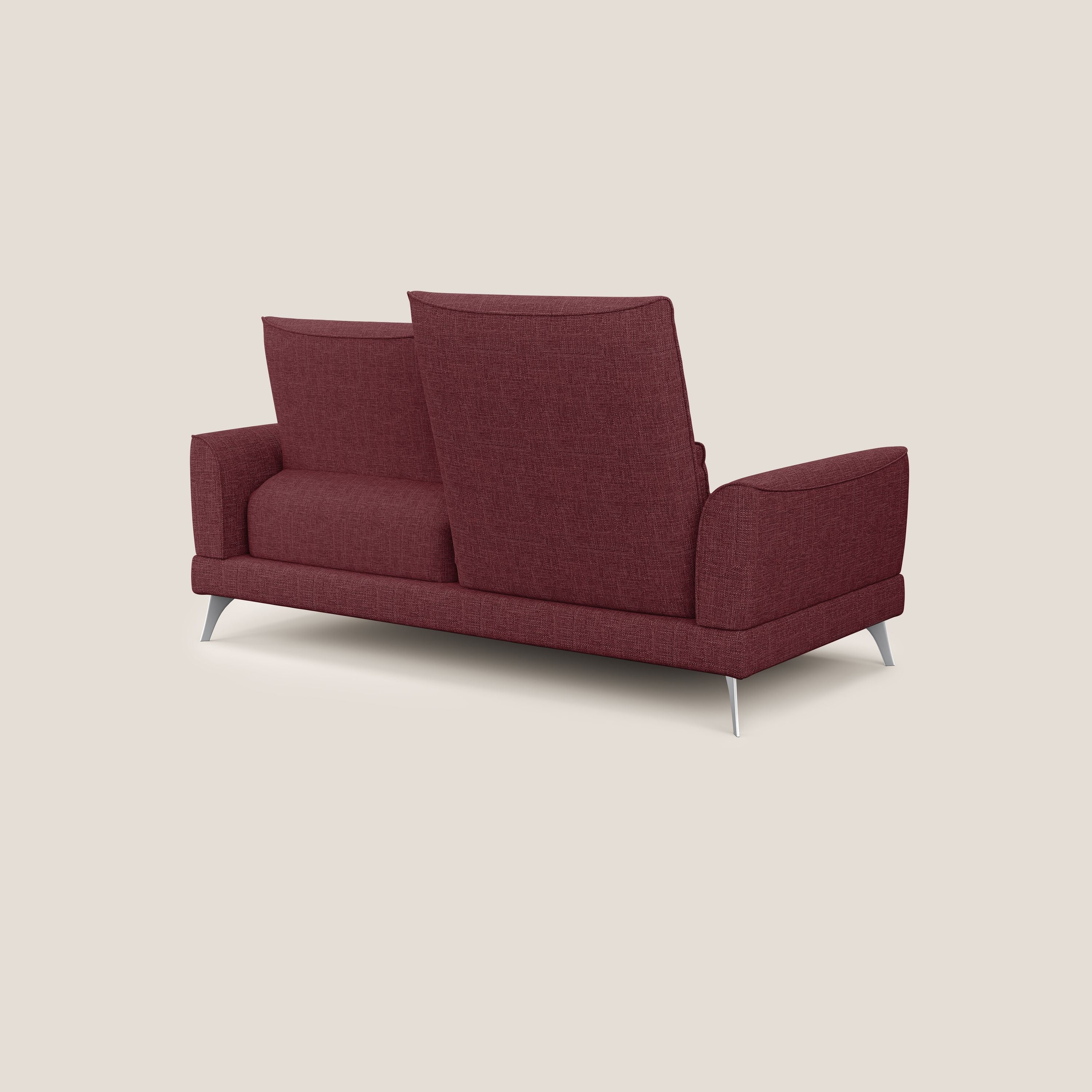 Tommy Divano relax con schienali traslanti in morbido tessuto fiammato T06 rosso - divani.store