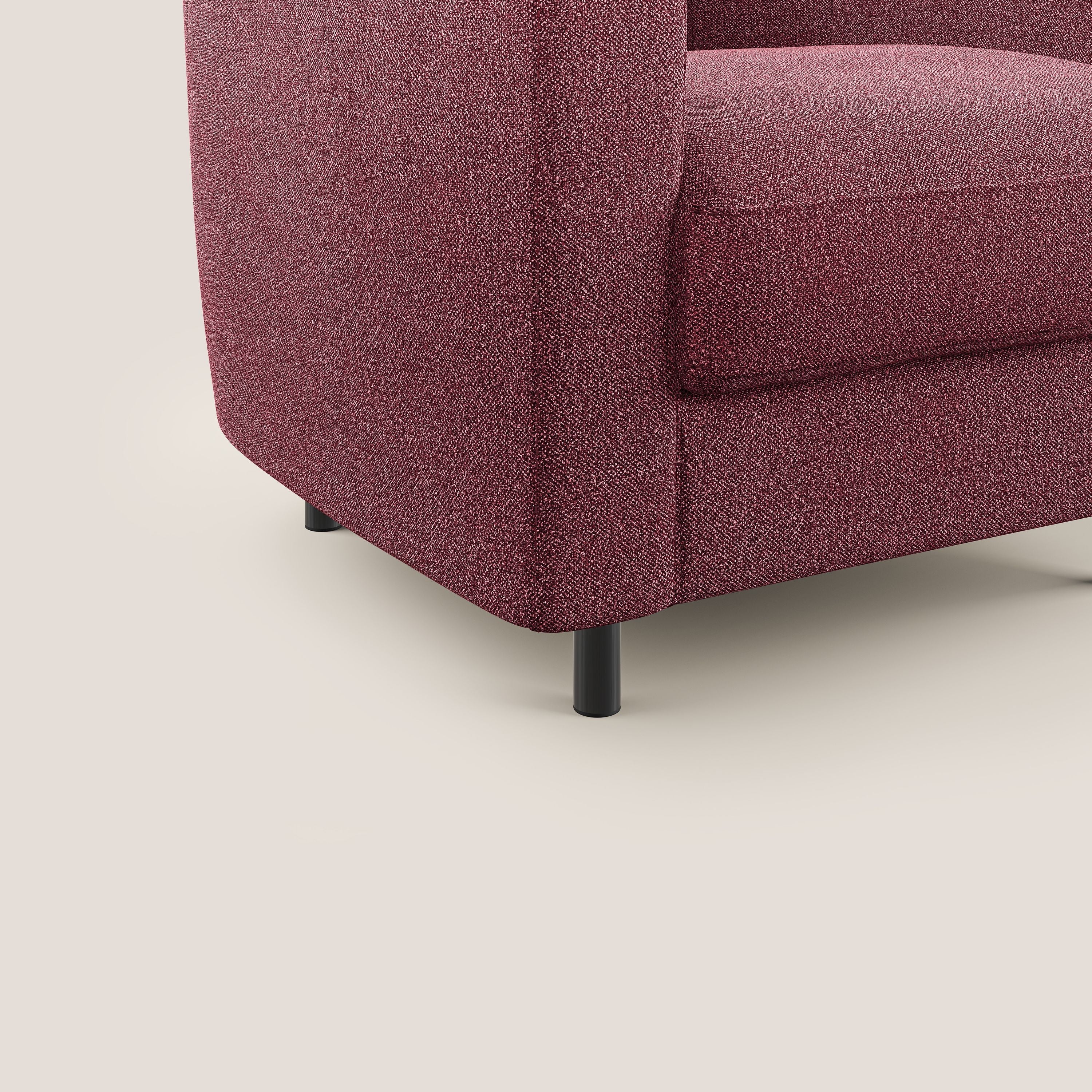 Pandora Poltroncina in morbido tessuto bouclé impermeabile T07 rosso - divani.store