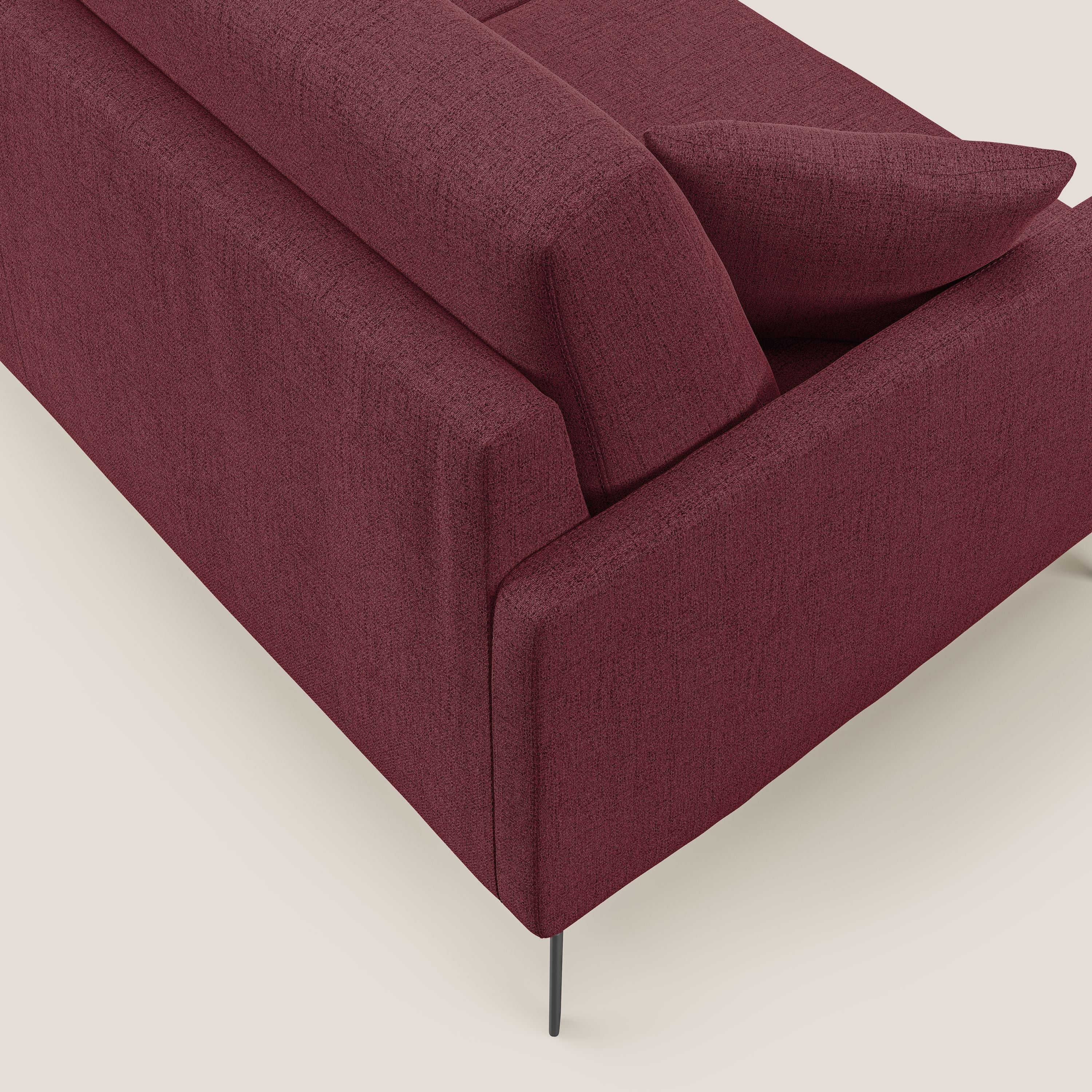 Saturno divano moderno in tessuto morbido impermeabile T03 rosso - divani.store