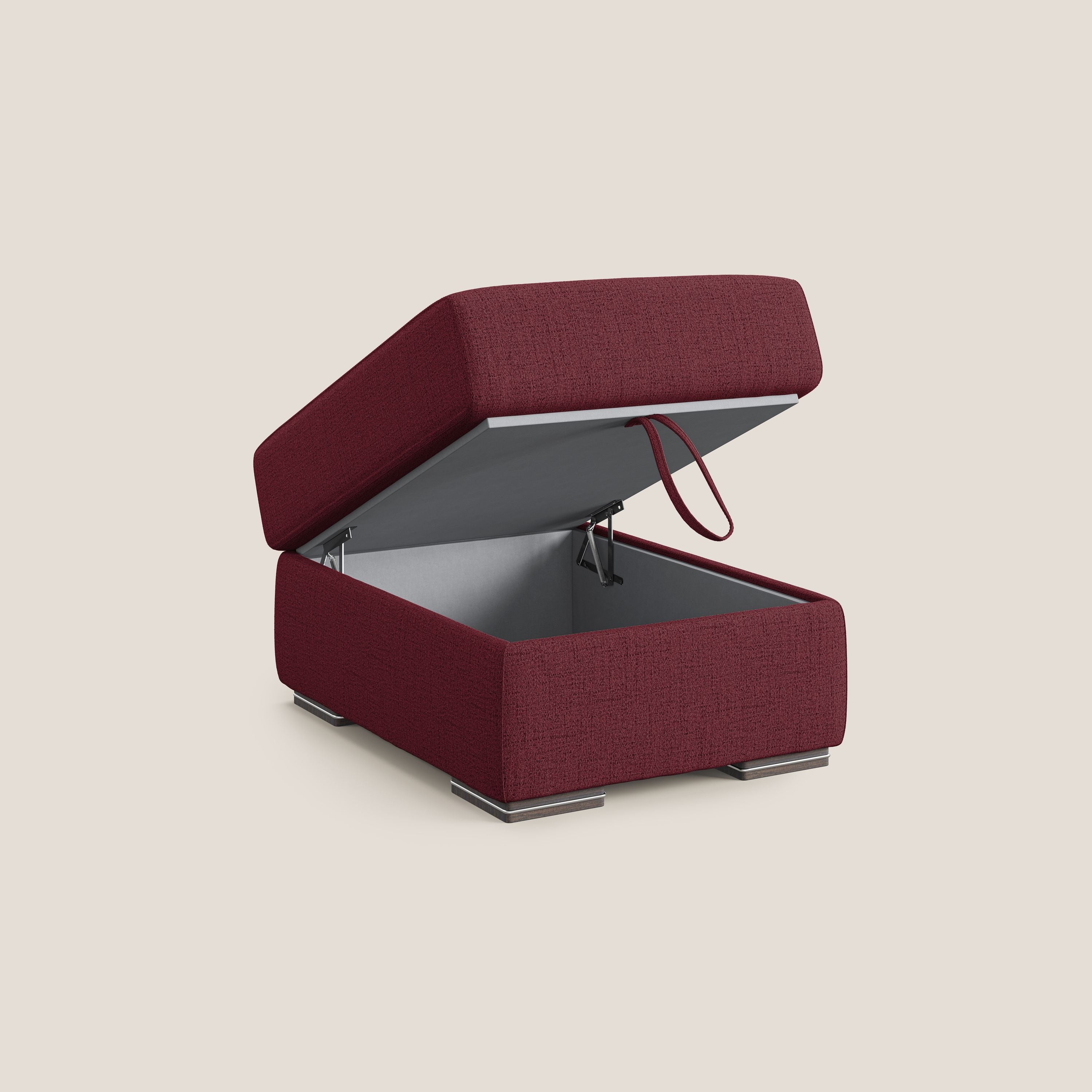 Sun pouf apribile contenitore in tessuto impermeabile fiammato T03 rosso - divani.store