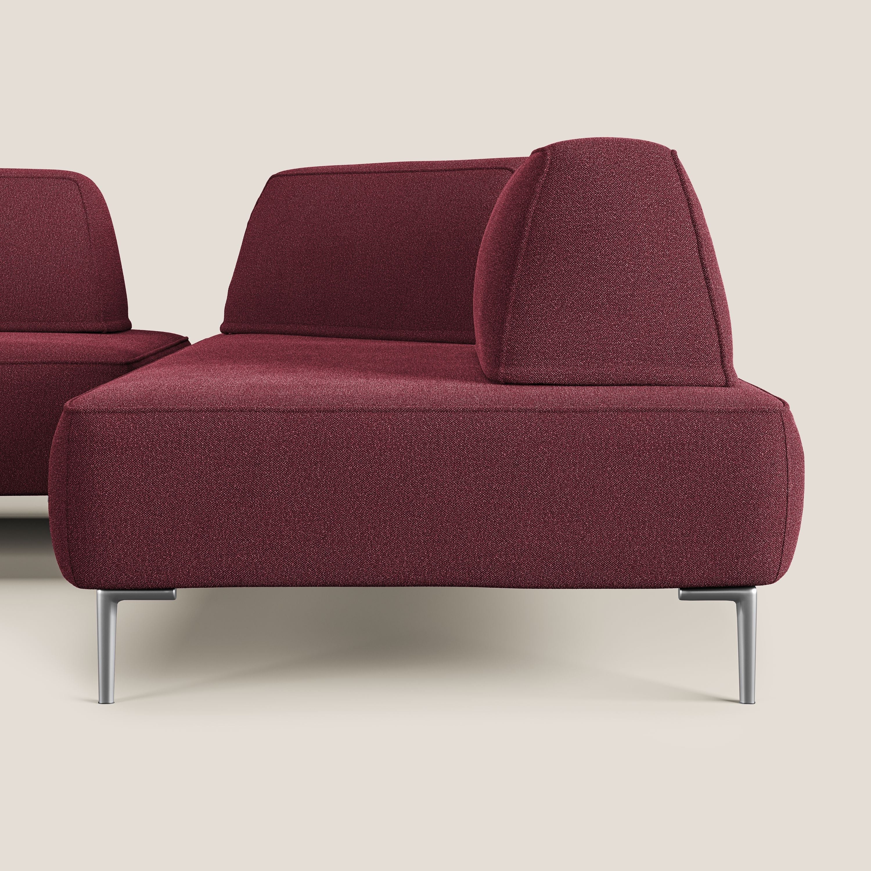 Newton divano angolare modulare con schienali movibili T07 rosso - divani.store