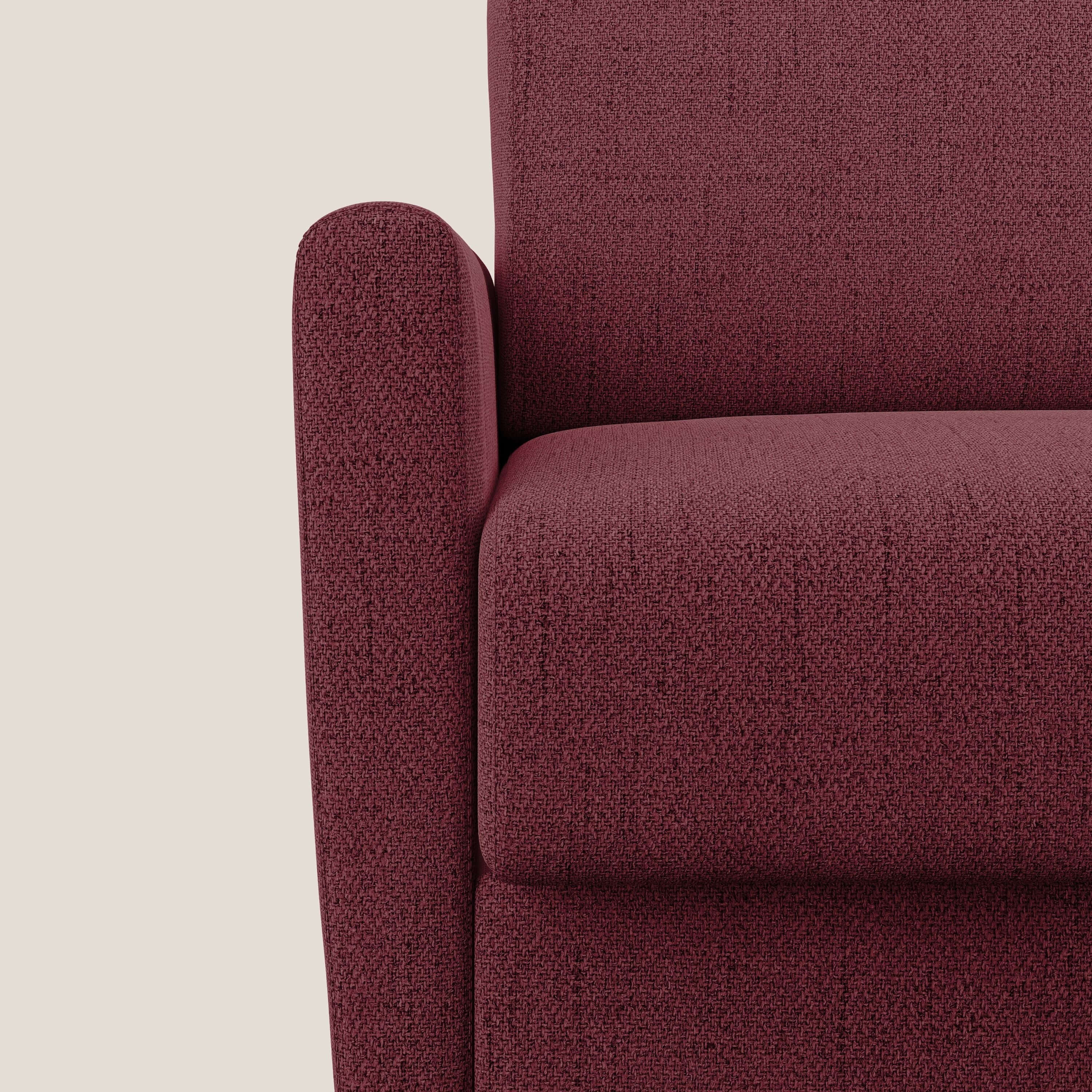 Edgar poltrona letto in tessuto felis impermeabile T03 rosso - divani.store