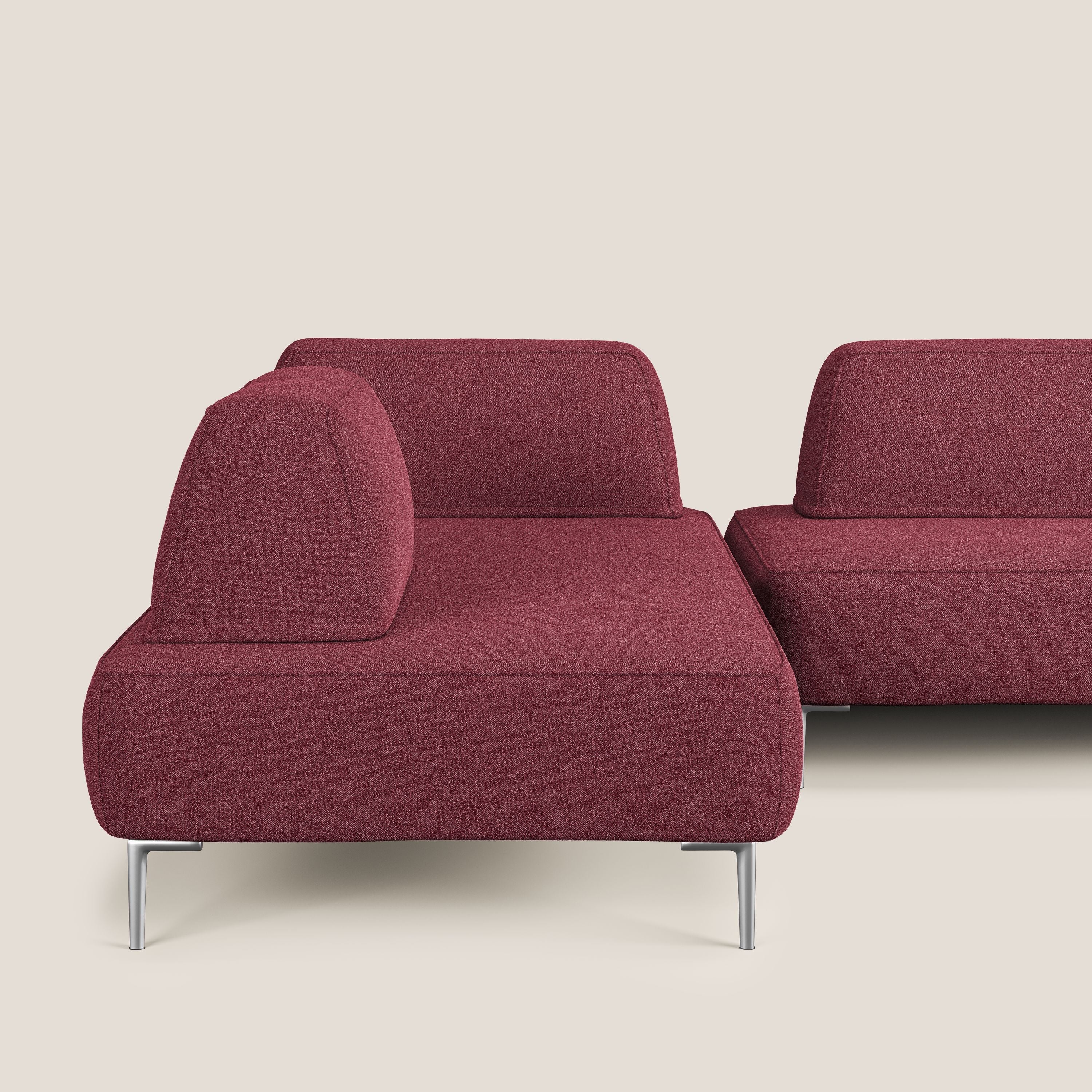 Newton divano panoramico modulare con schienali movibili T07 rosso - divani.store