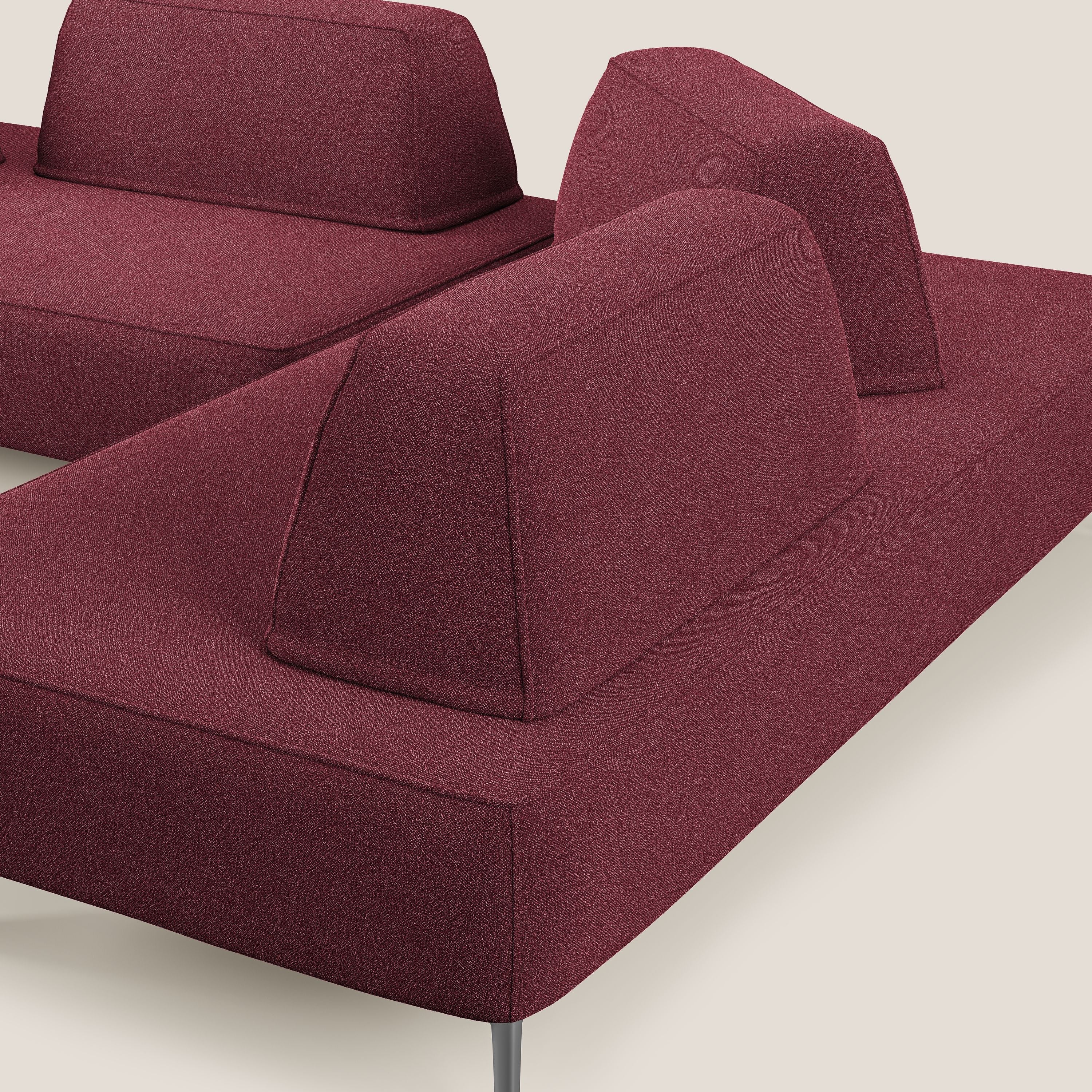 Newton divano angolare modulare con schienali movibili T07 rosso - divani.store