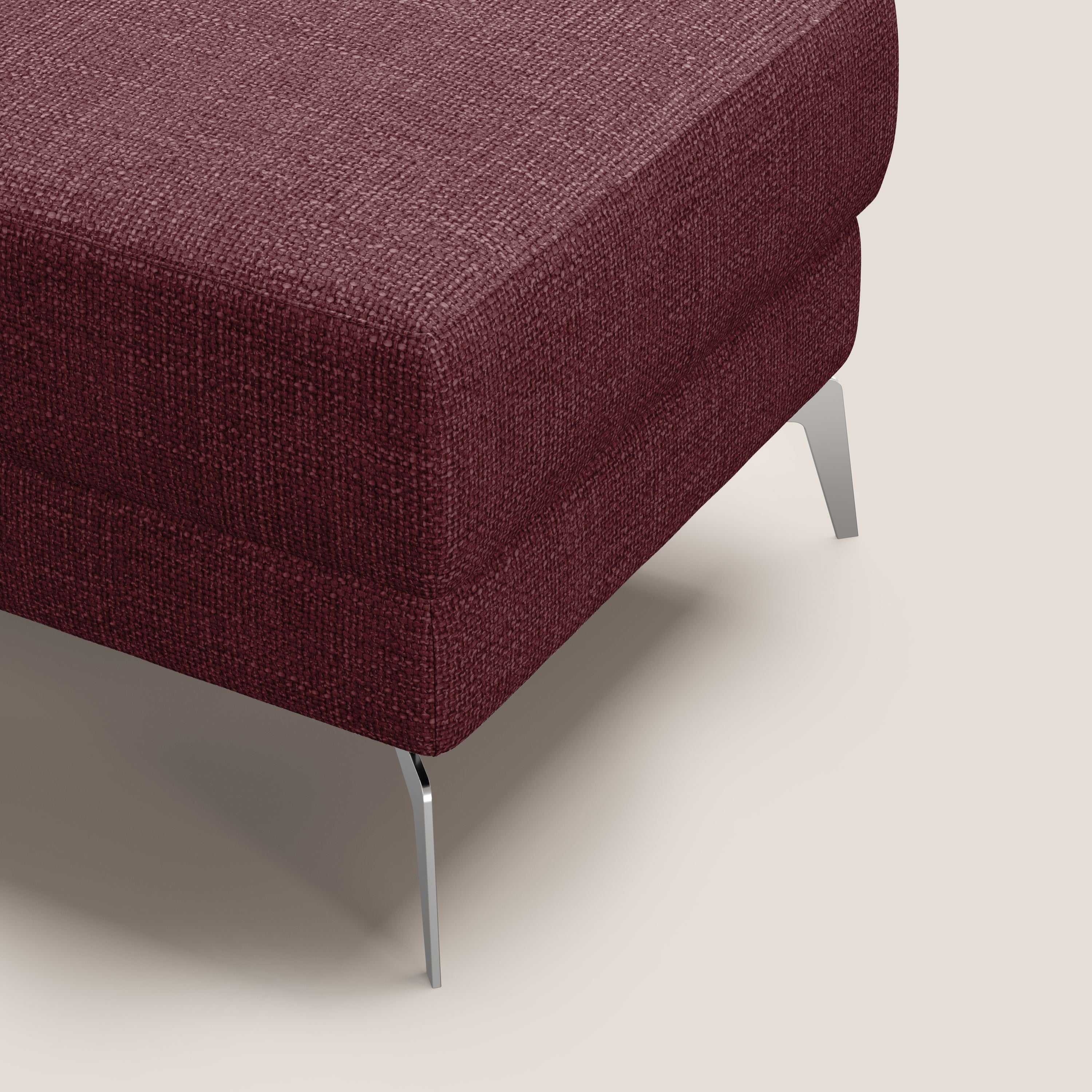 Star Pouf con piedini alti in tessuto impermeabile morbido intreccio T06 rosso - divani.store