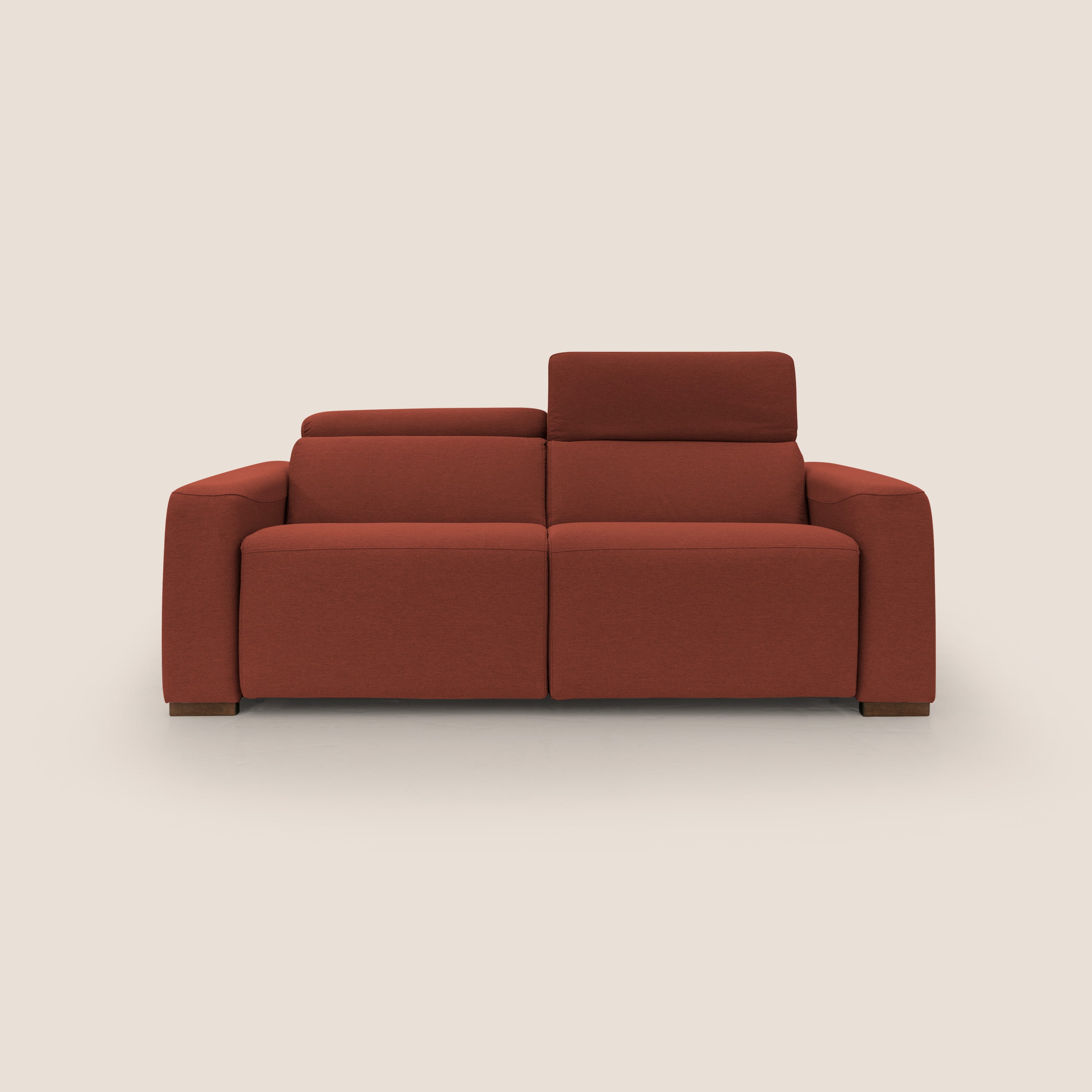Poseidon divano letto + relax elettrico in tessuto smacchiabile impermeabile T05 rosso - divani.store