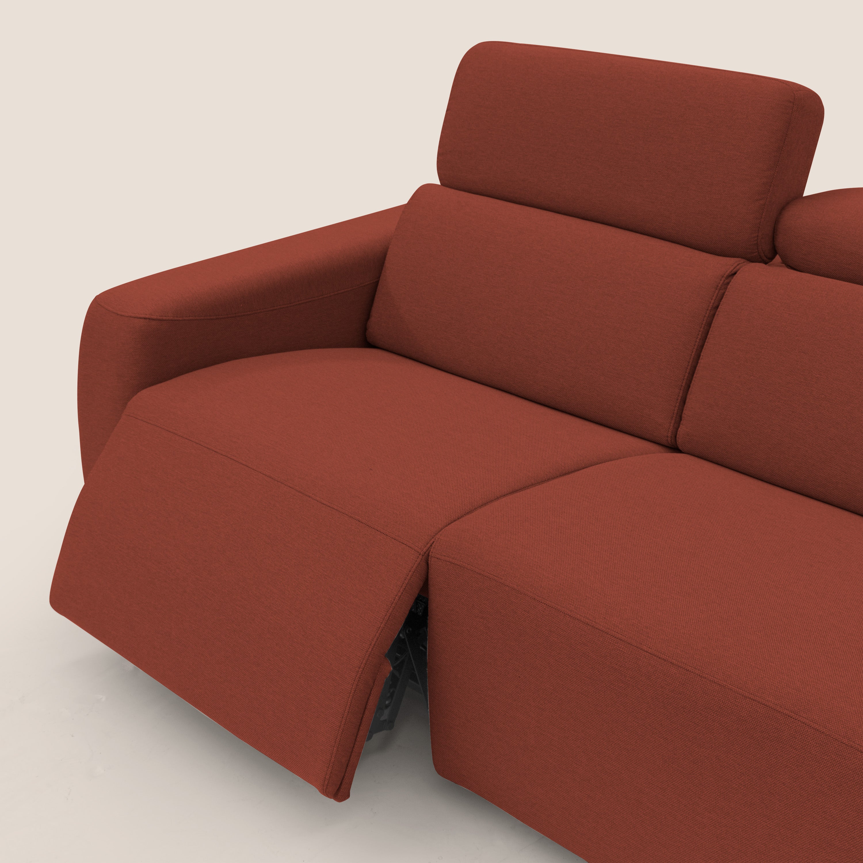 Poseidon Schlafsofa mit elektrischem Relaxmechanismus aus wasserfestem, abwaschbarem Stoff T05 rot