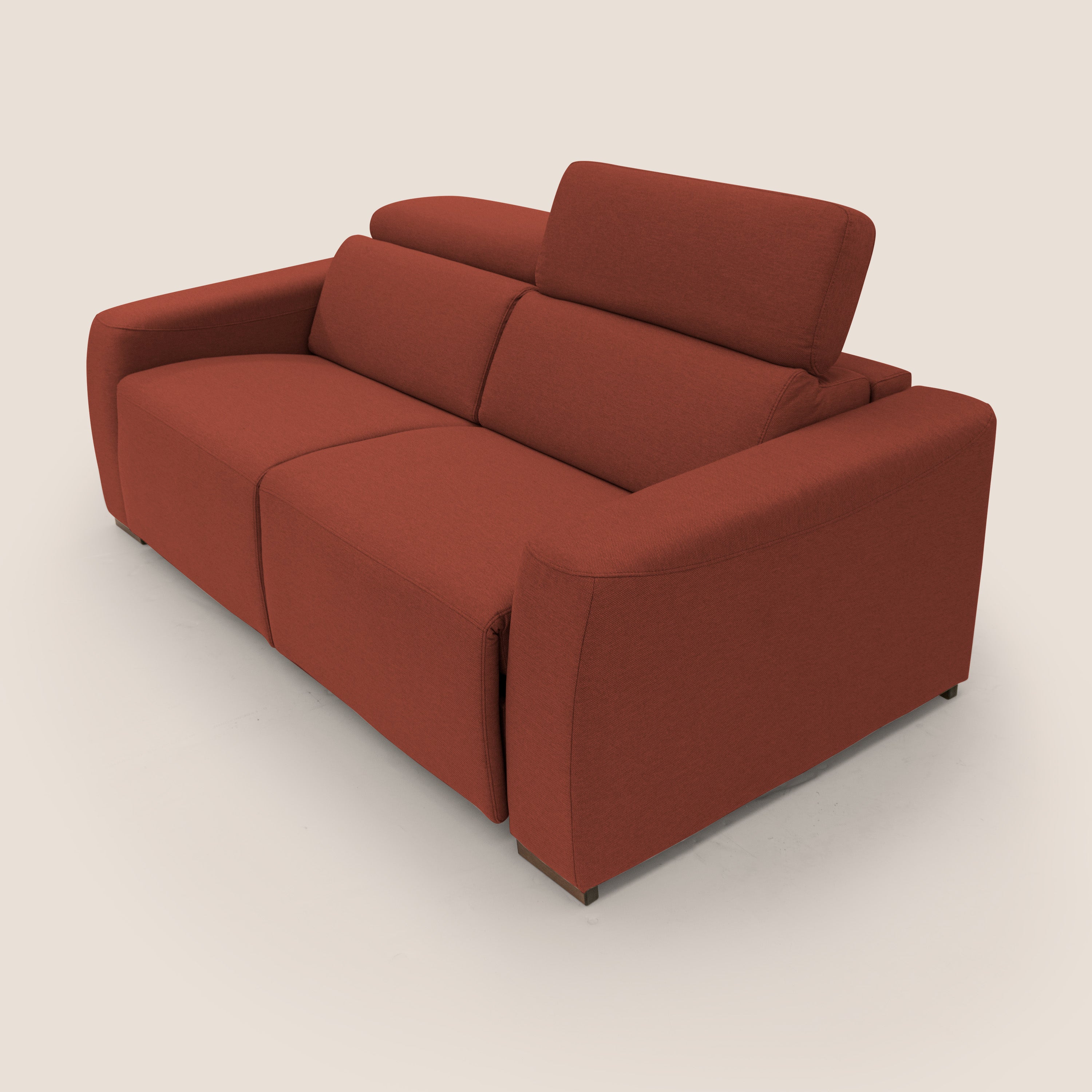 Poseidon Schlafsofa mit elektrischem Relaxmechanismus aus wasserfestem, abwaschbarem Stoff T05 rot