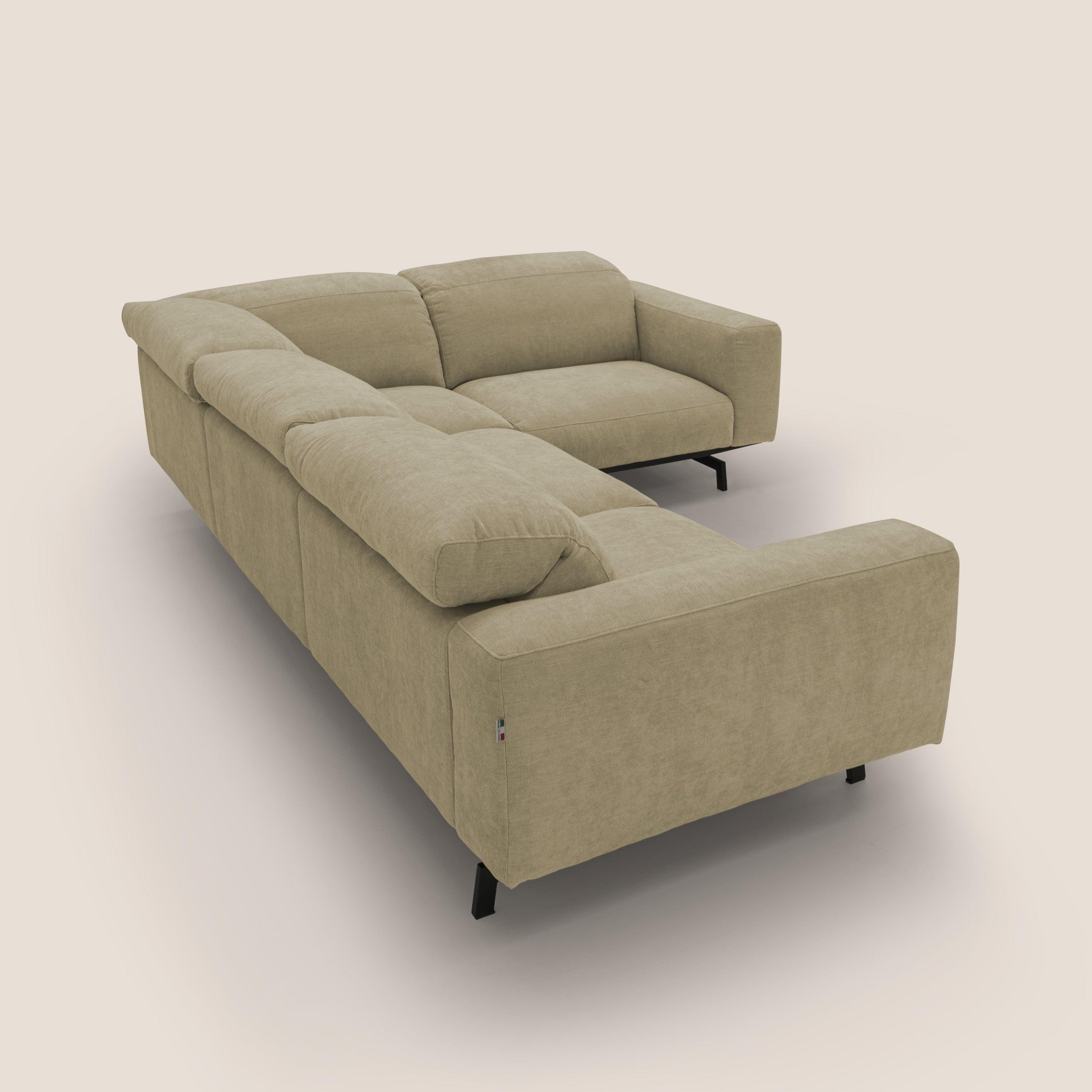 Sakura wendbares, modulares Ecksofa aus weichem, wasserfestem geflammtem Stoff T14 beige