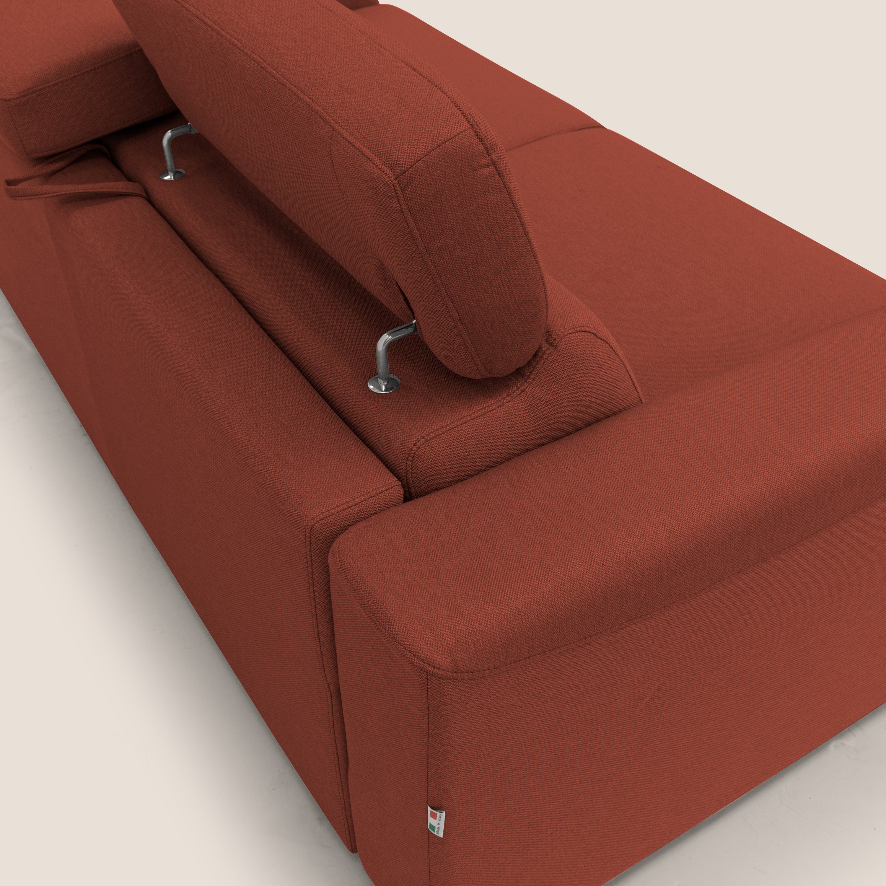 Poseidon Schlafsofa mit elektrischem Relaxmechanismus aus wasserfestem, abwaschbarem Stoff T05 rot