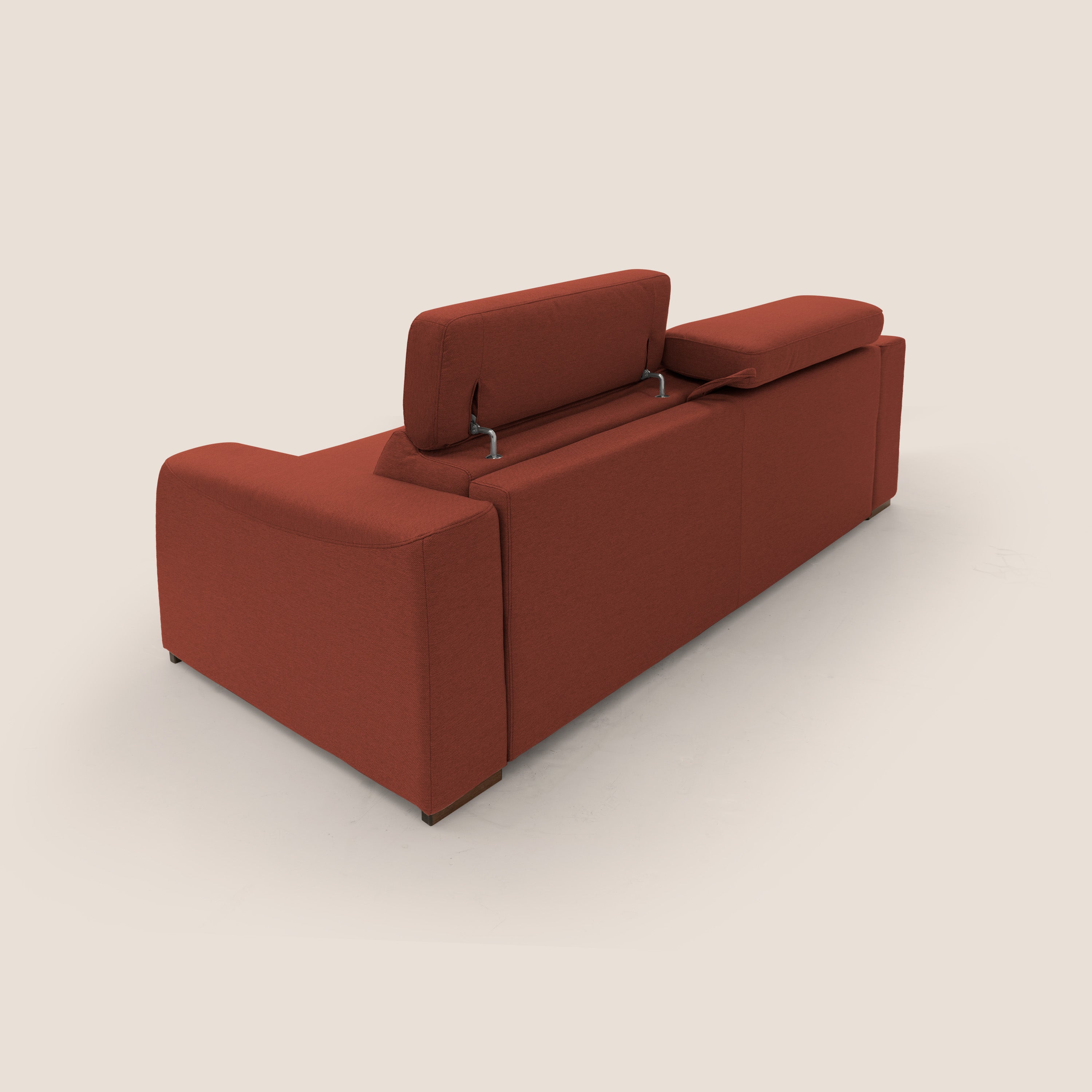 Poseidon Schlafsofa mit elektrischem Relaxmechanismus aus wasserfestem, abwaschbarem Stoff T05 rot