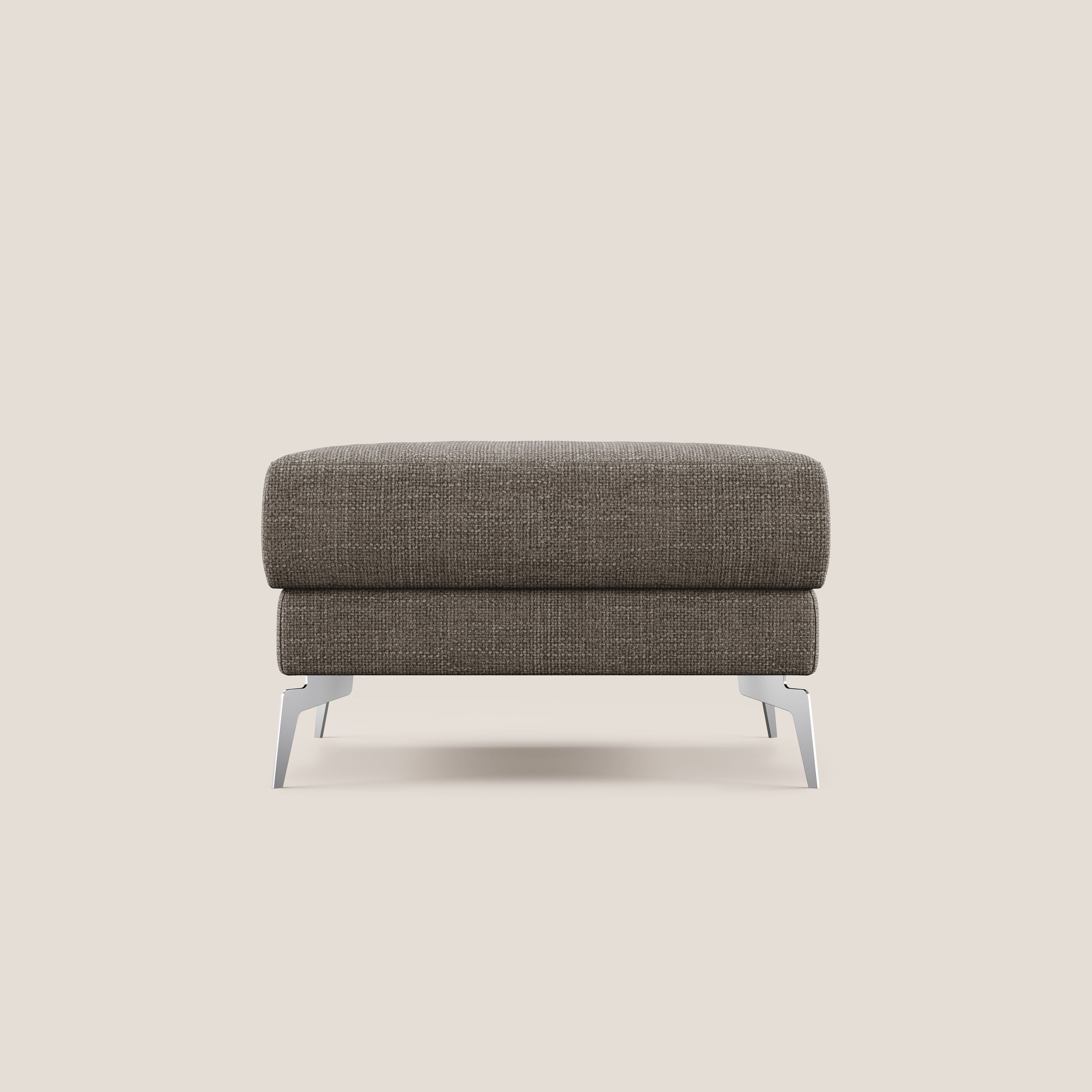 Star Pouf con piedini alti in tessuto impermeabile morbido intreccio T06 marrone - divani.store