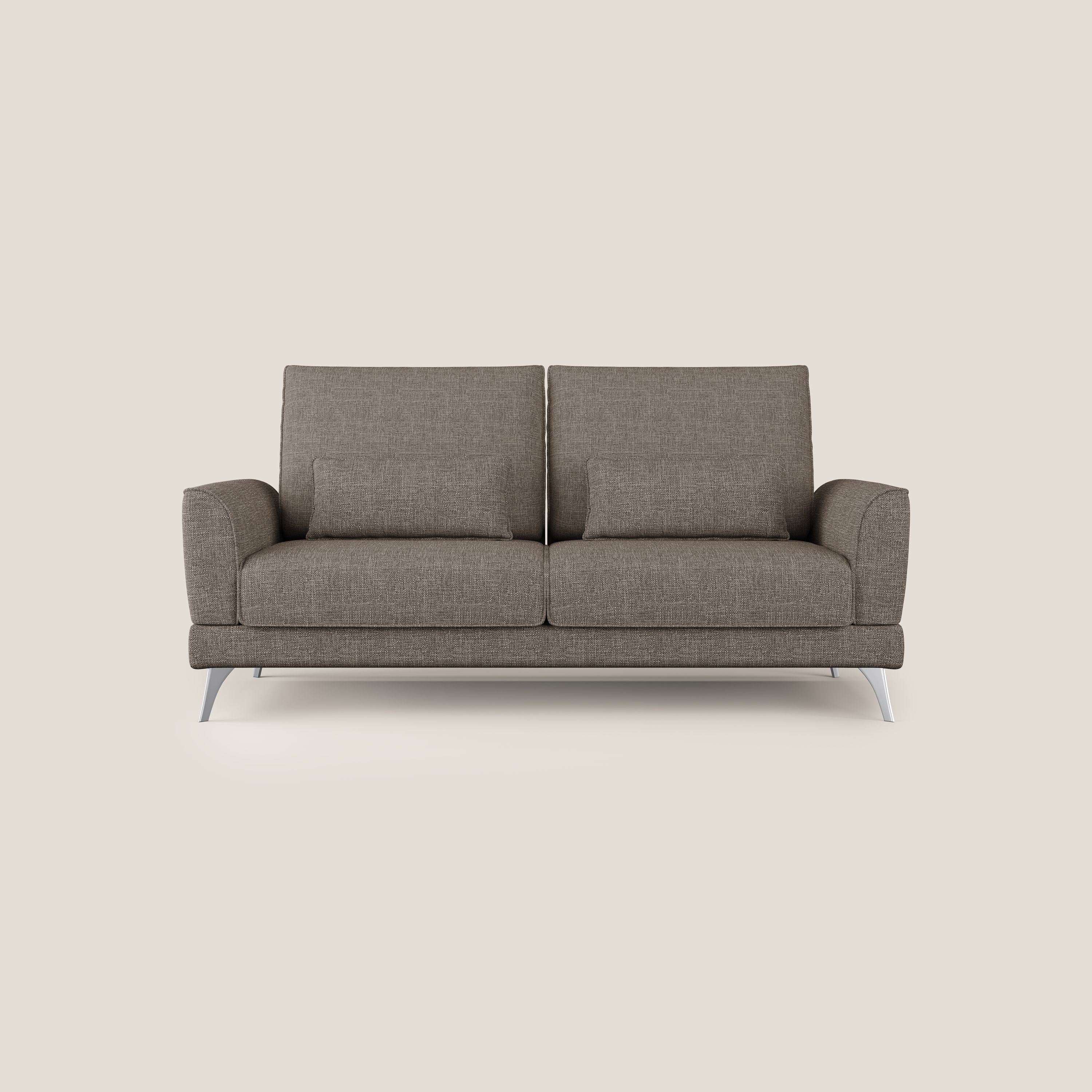 Tommy Divano relax con schienali traslanti in morbido tessuto fiammato T06 marrone - divani.store