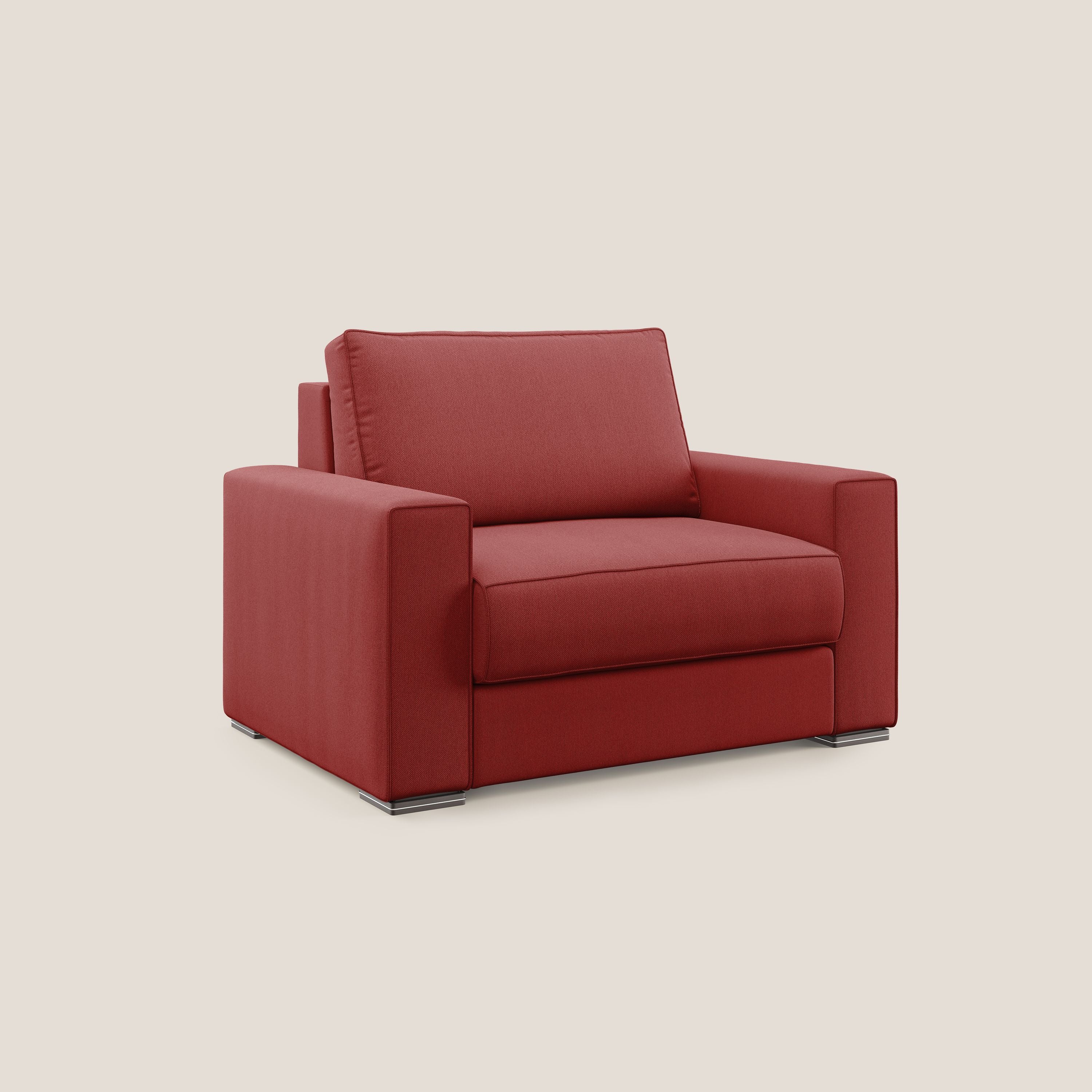 Dream poltrona letto in tessuto smacchiabile T05 rosso - divani.store