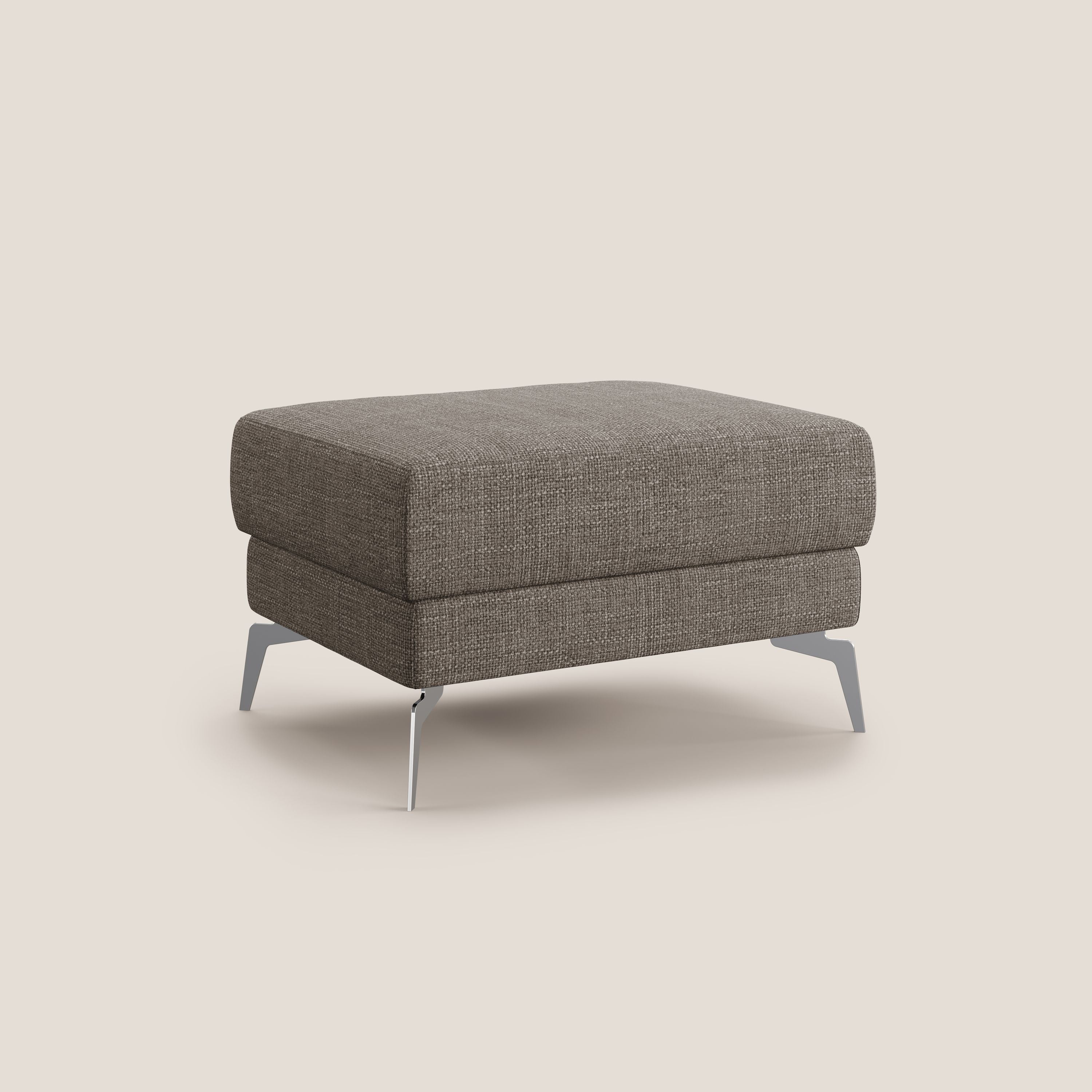 Star Pouf con piedini alti in tessuto impermeabile morbido intreccio T06 marrone - divani.store