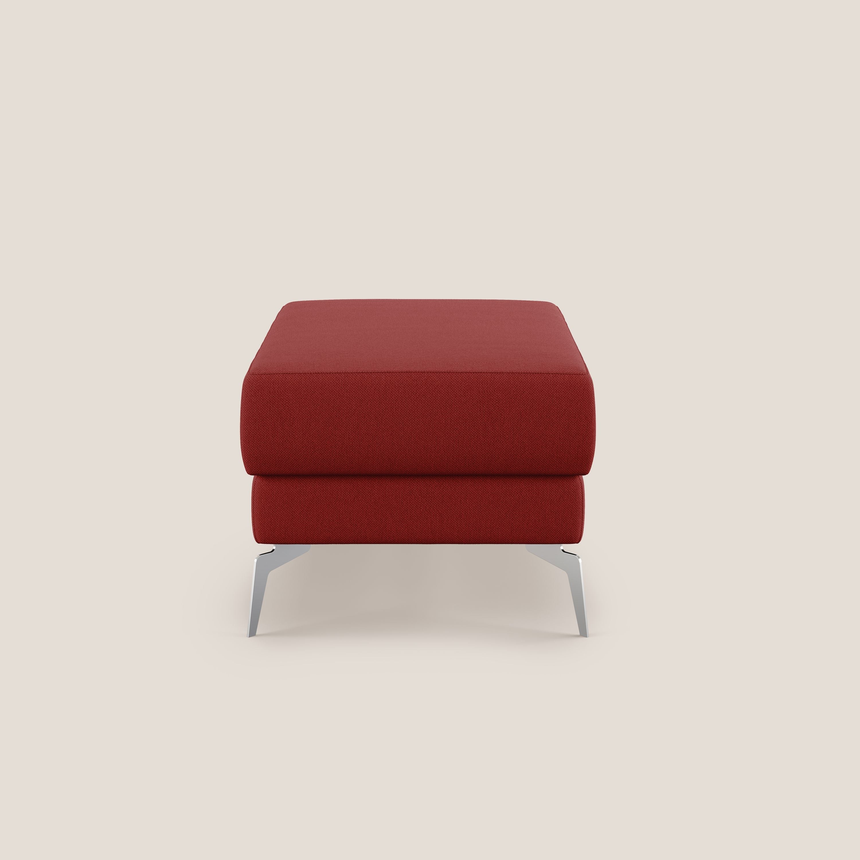 Star Pouf con piedini alti in tessuto smacchiabile T05 rosso - divani.store